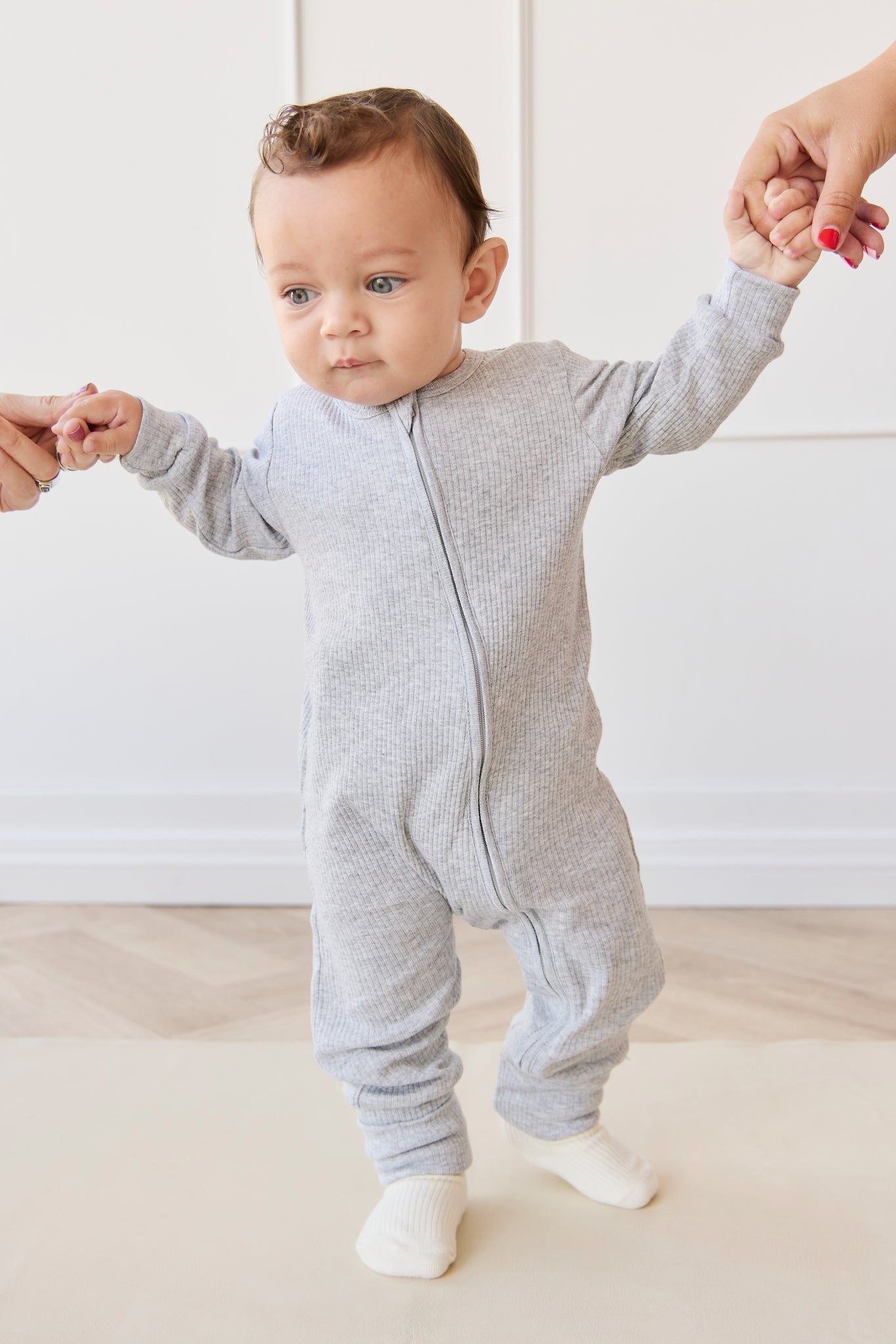 Organic Cotton Modal Frankie Onepiece - Light Grey Marle