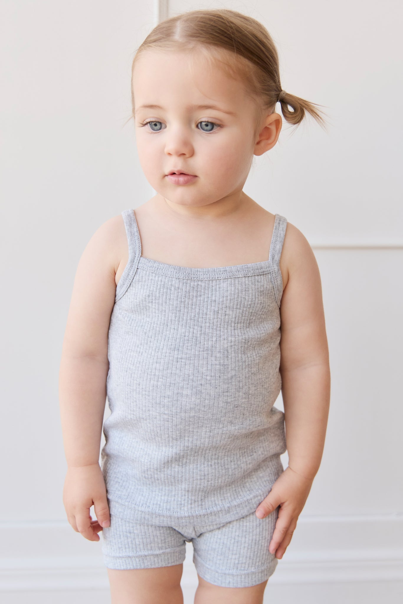 Organic Cotton Modal Singlet - Light Grey Marle