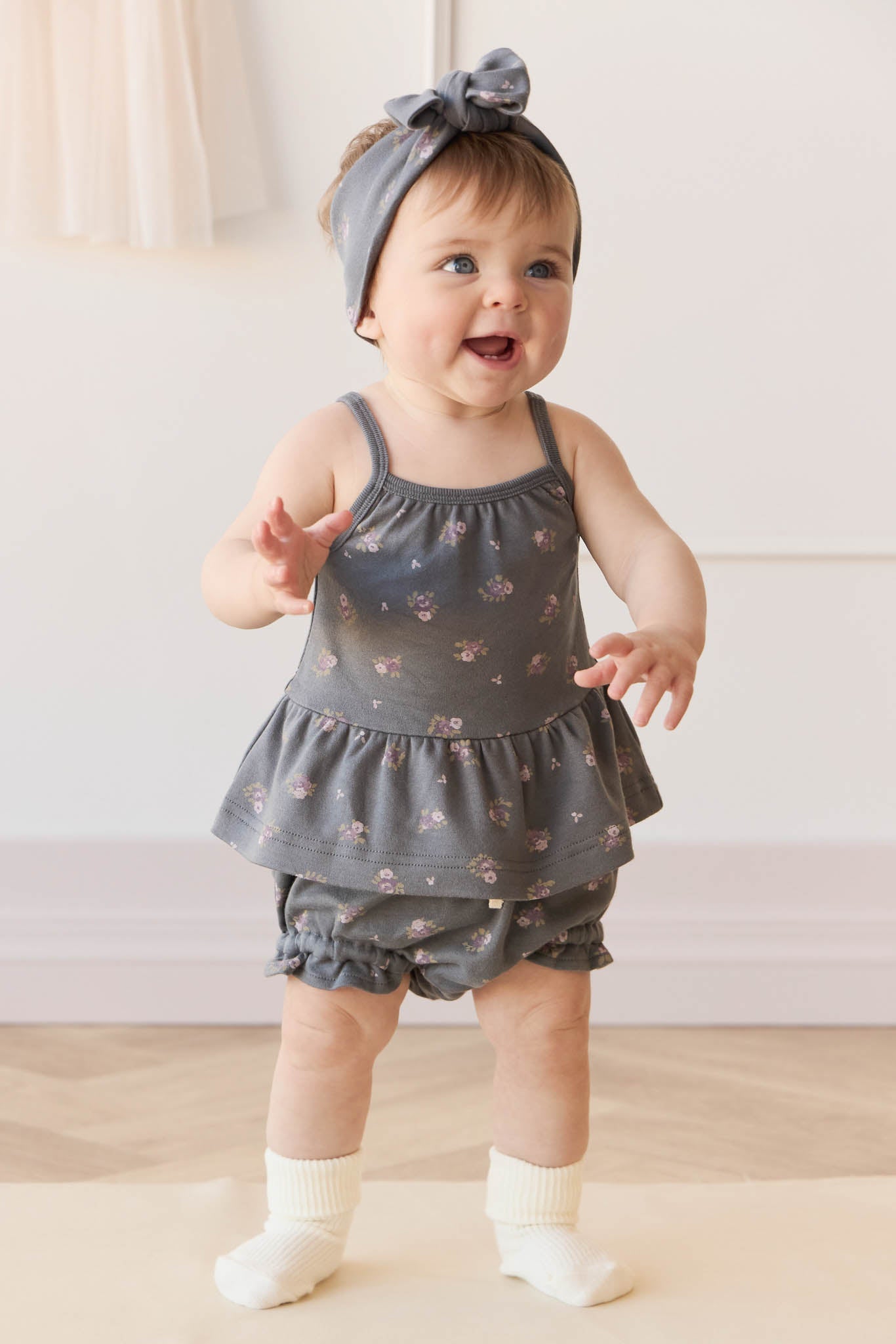 Organic Cotton Frill Bloomer - Simone Lava