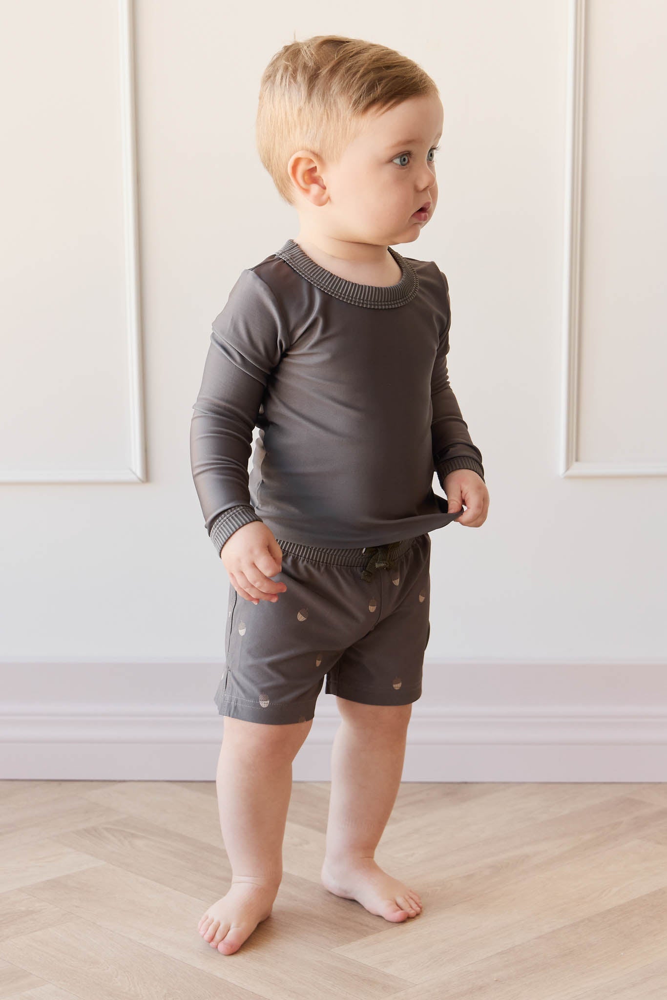 Noah Swim Short - Acorn Wolf