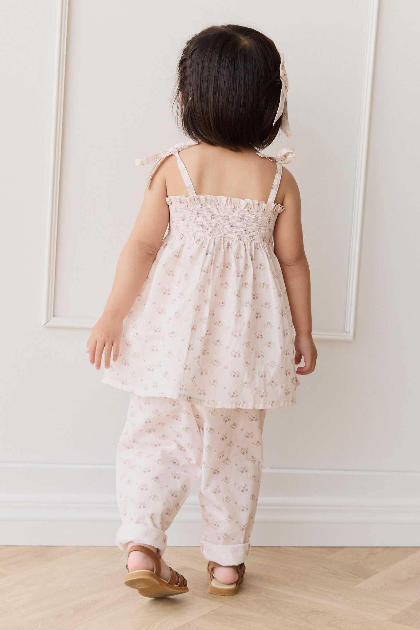 Organic Cotton Elodie Pant - Rose Floral Pink