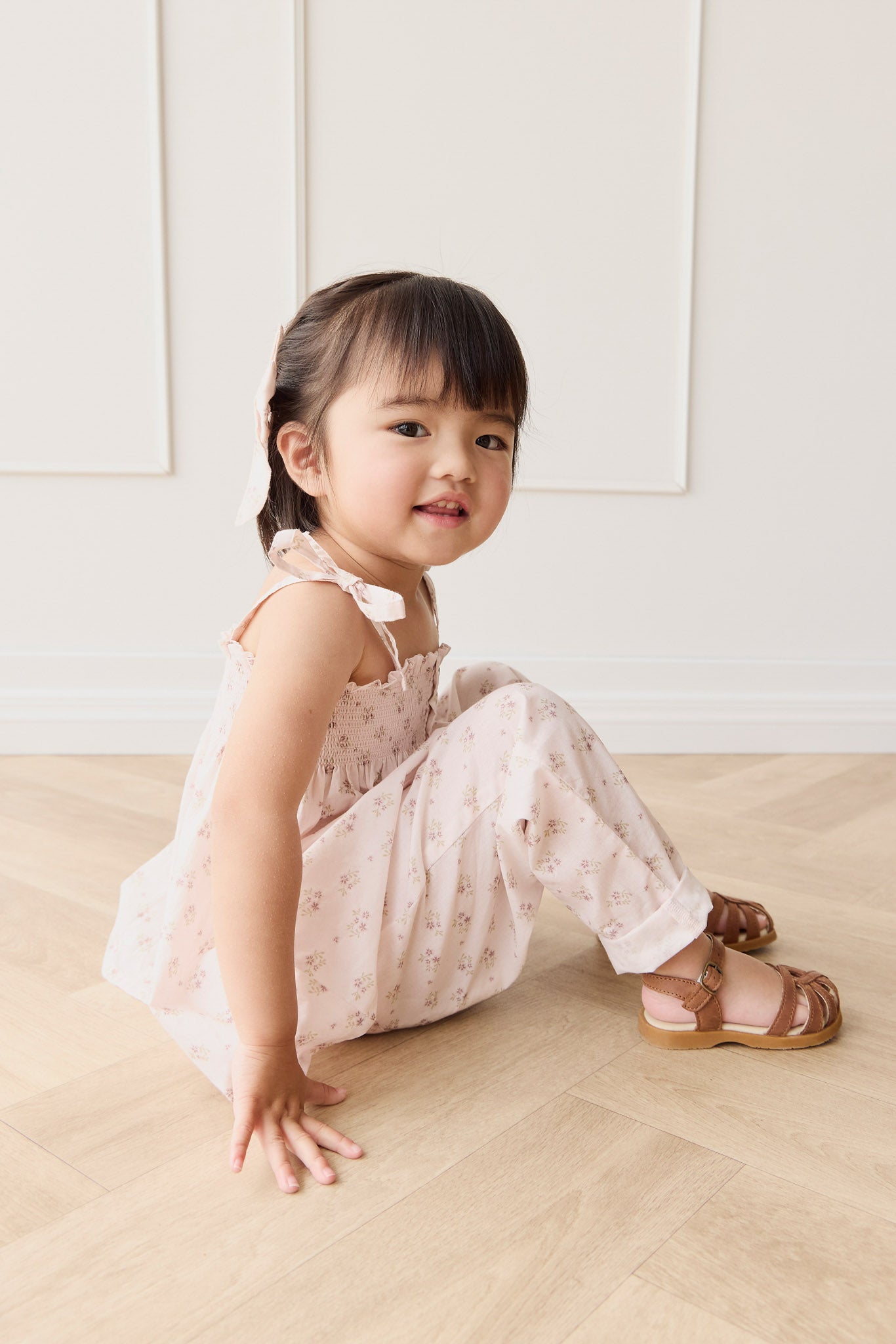 Organic Cotton Elodie Pant - Rose Floral Pink