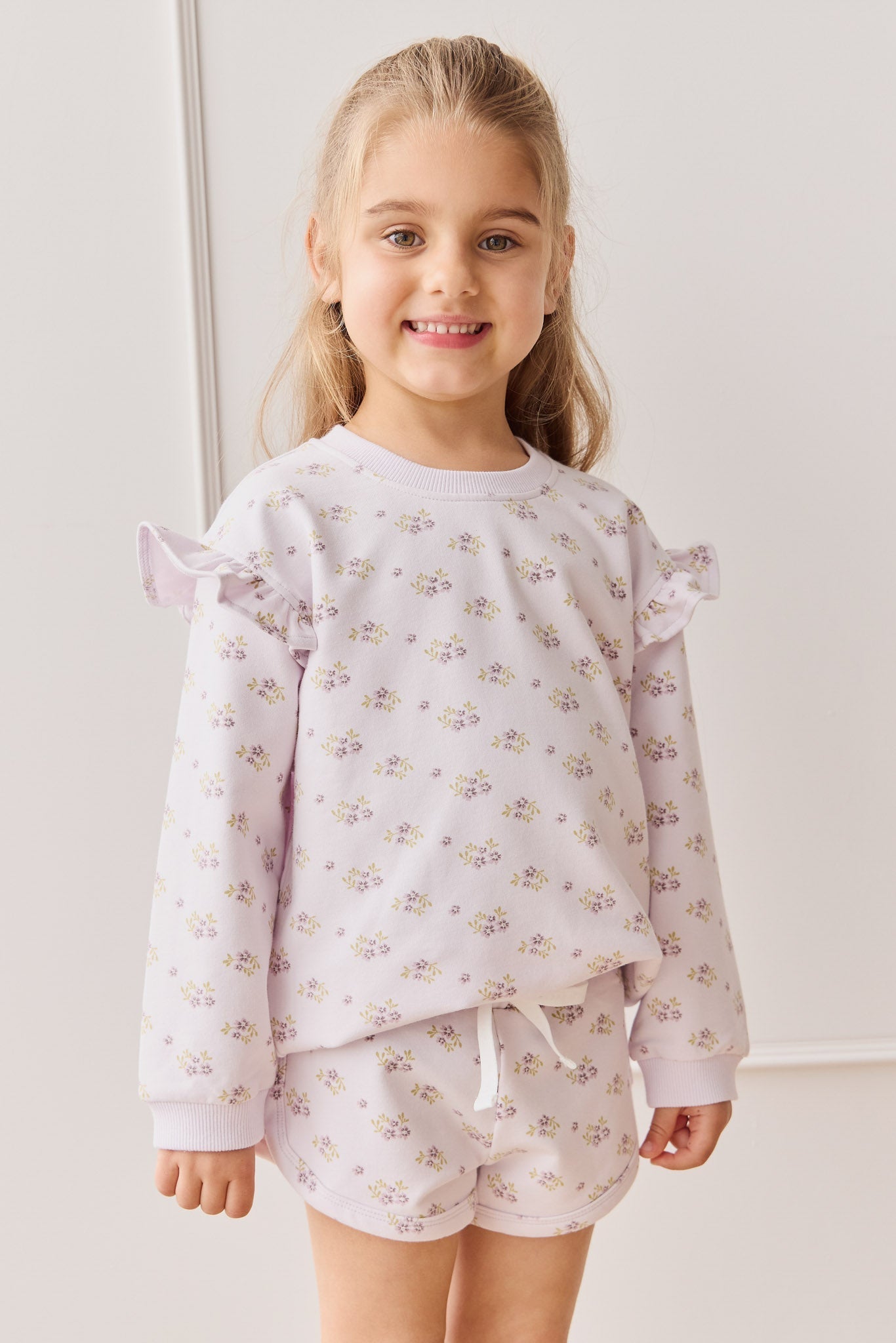 Organic Cotton Ivy Shortie - Rose Floral Pink