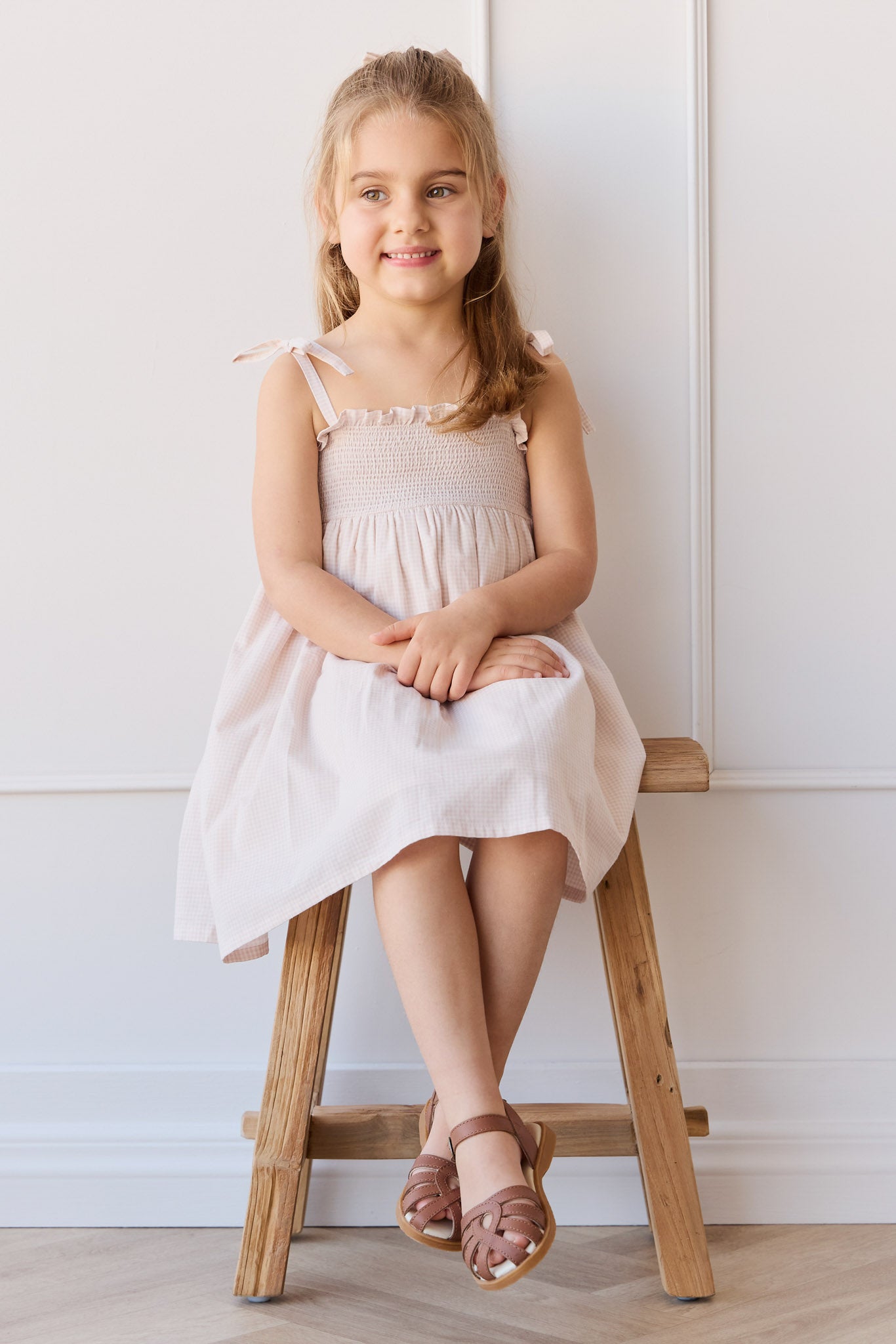 Organic Cotton Eveleigh Dress - Mini Woven Gingham Violet