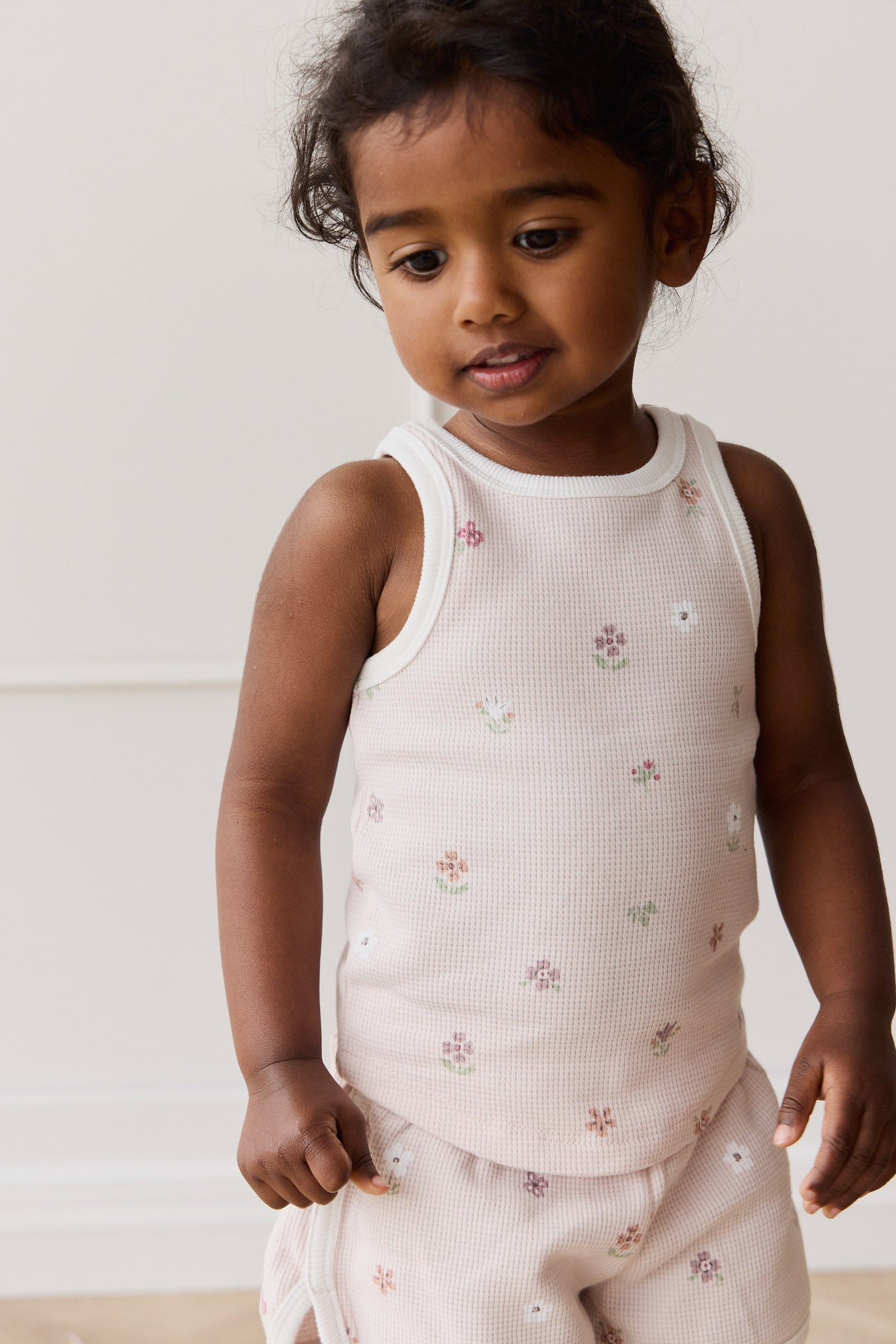 Waffle Molly Singlet - Carissa Mauve Large