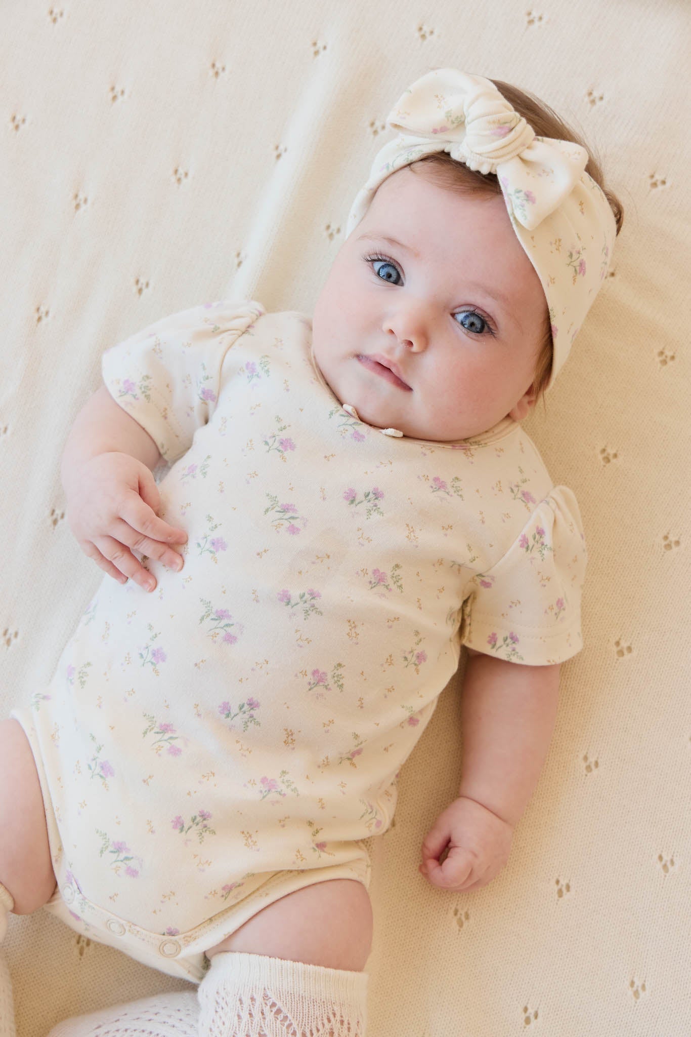 Organic Cotton Cap Sleeve Bodysuit - Thelma Orchid