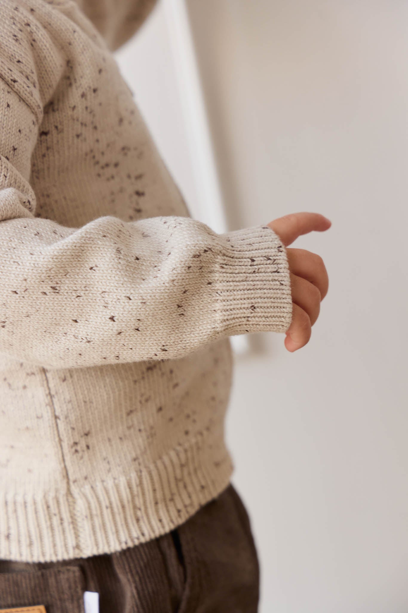 Dillon Knit Zip Hoodie - Oatmeal Shitake Dot