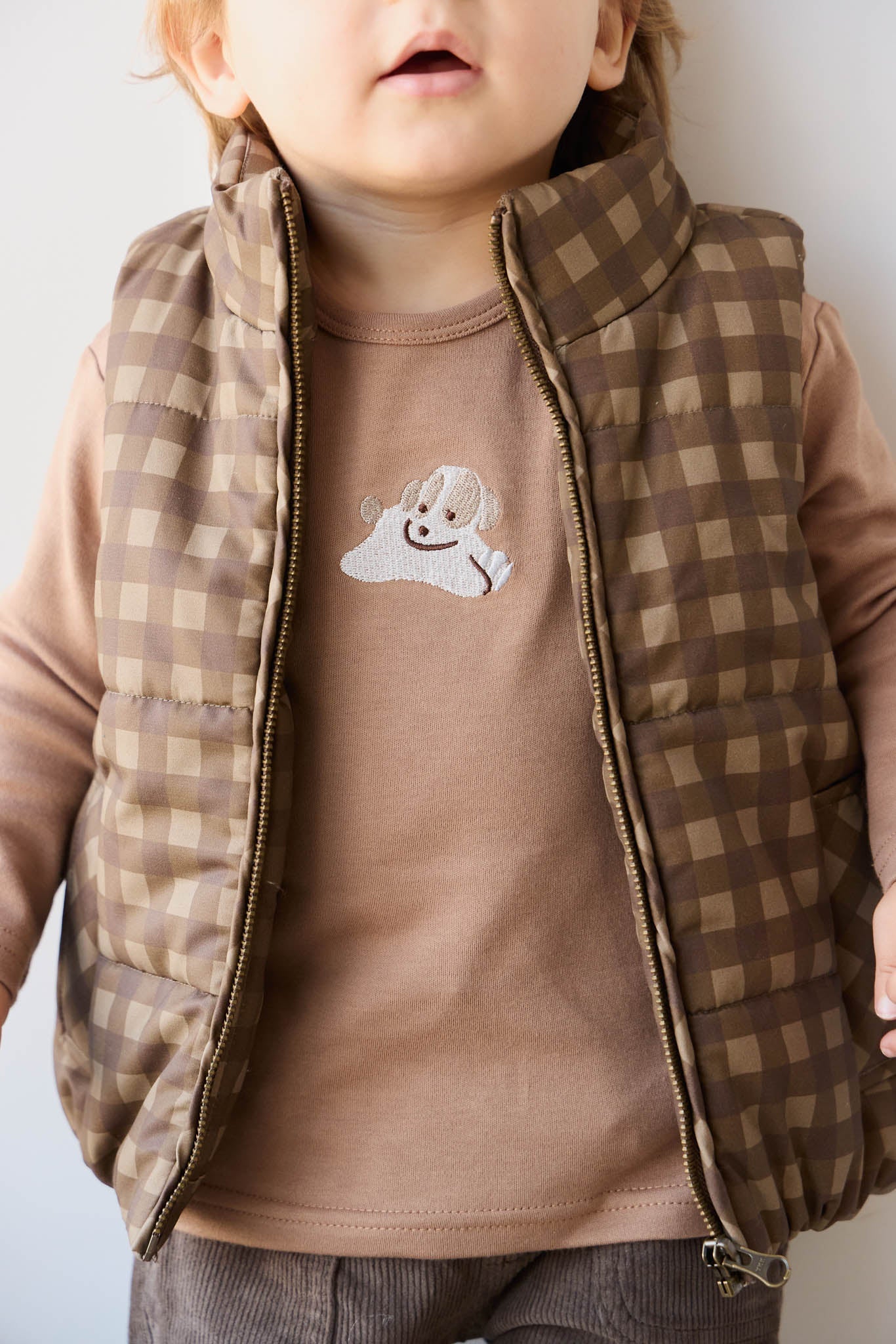 Pima Cotton Arnold Long Sleeve Top - Tiger Sasha Puppy