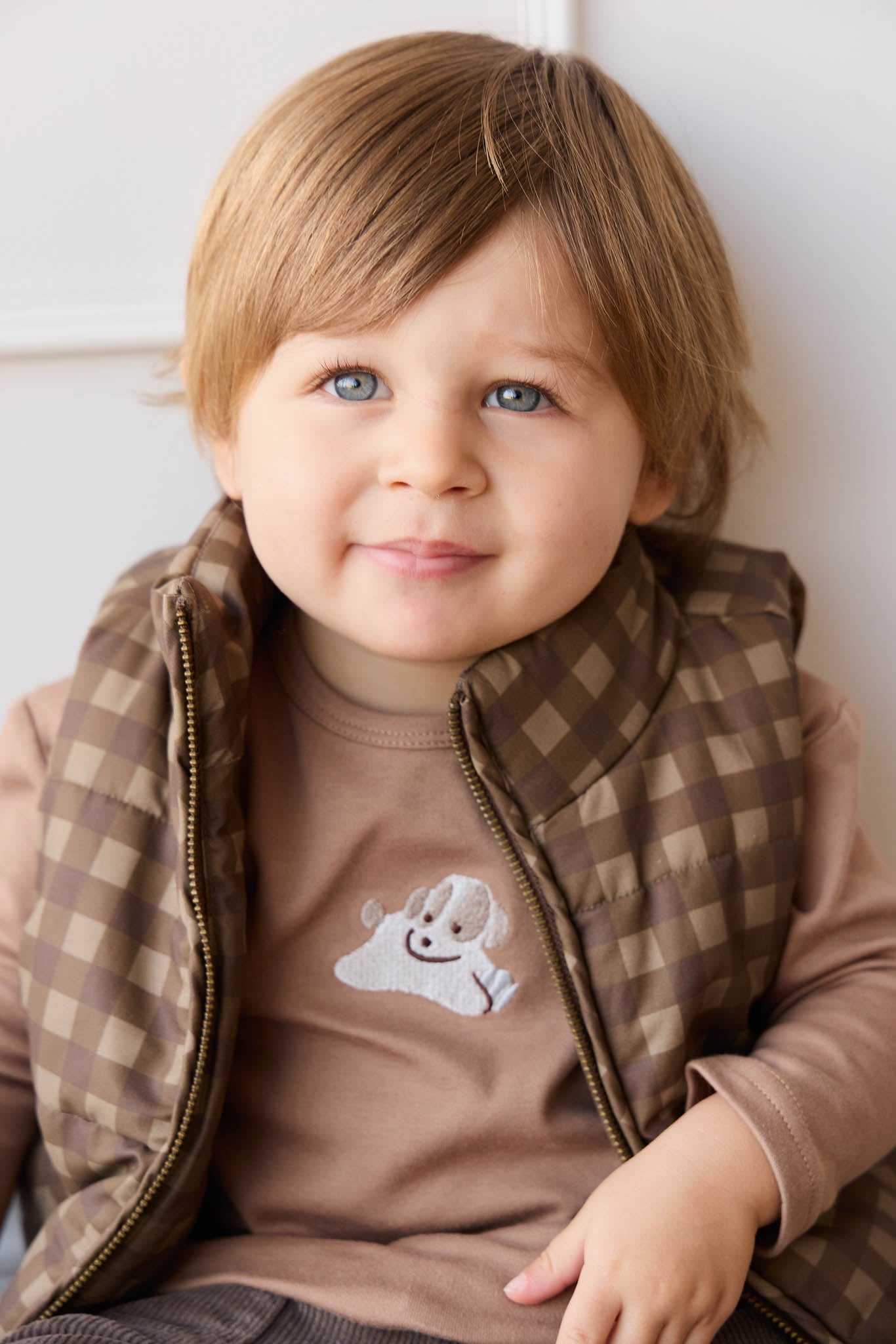 Pima Cotton Arnold Long Sleeve Top - Tiger Sasha Puppy