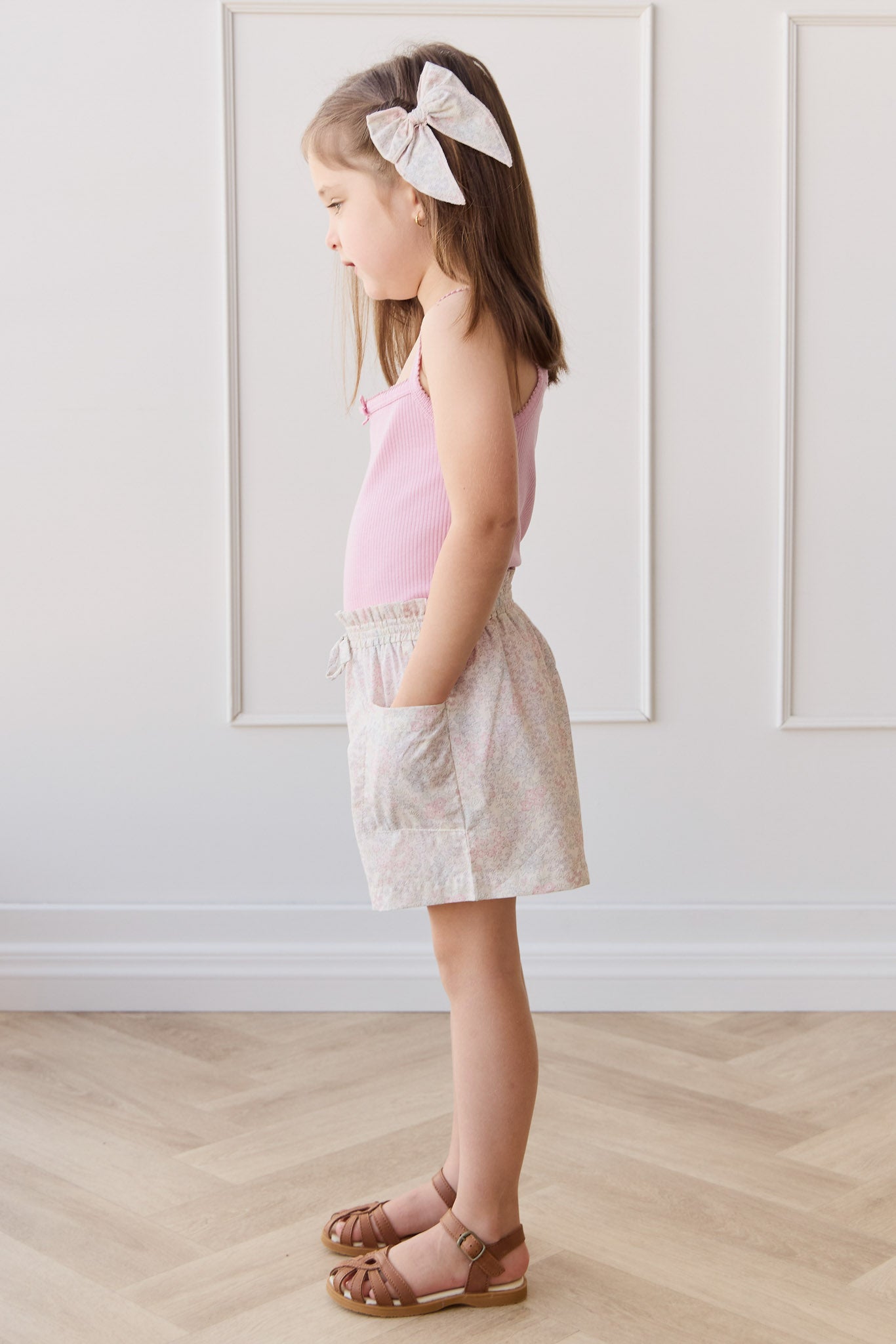 Organic Cotton Voile Bow - Azra Slightly Pink