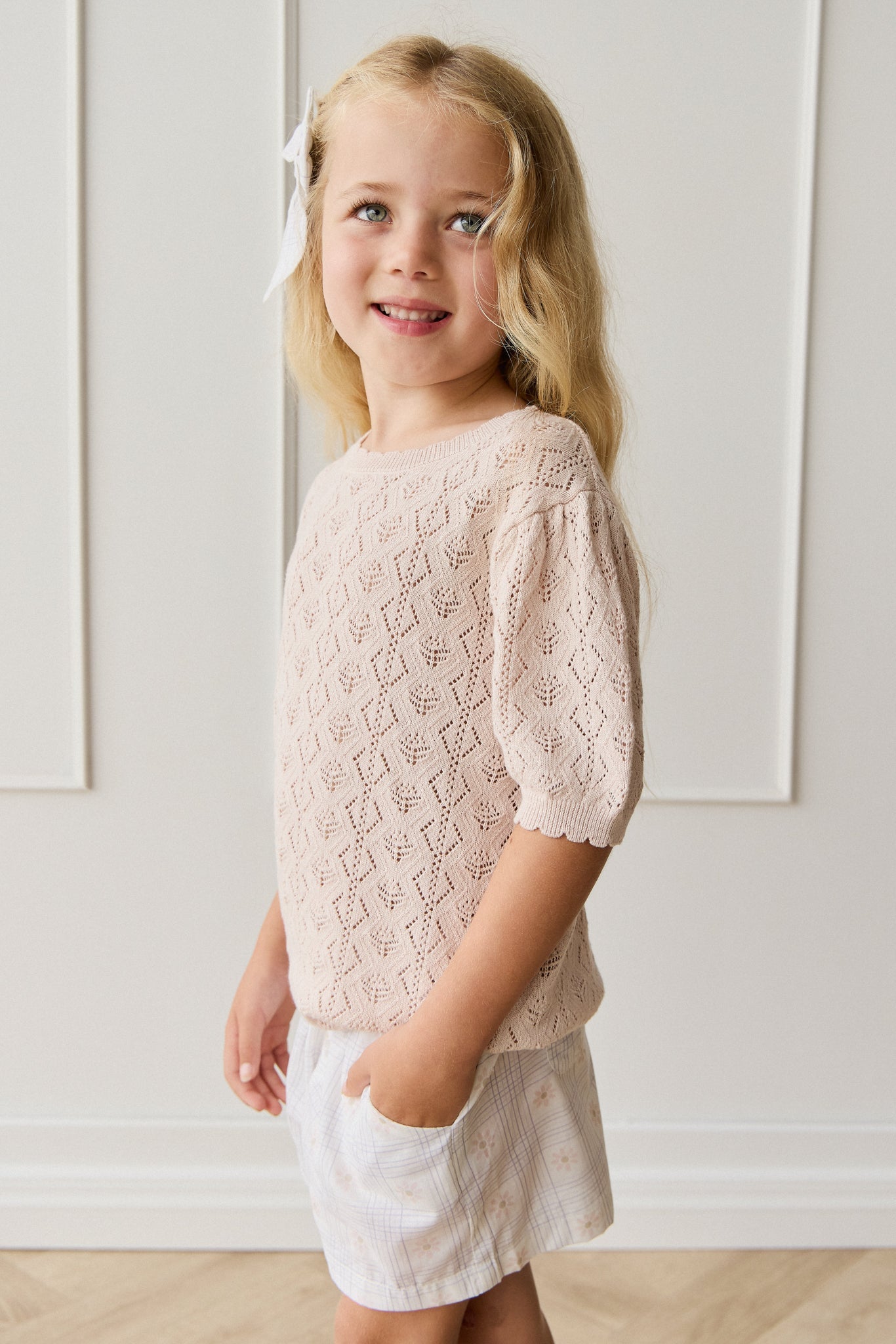 Organic Cotton Neve Short - Marguerite Egret