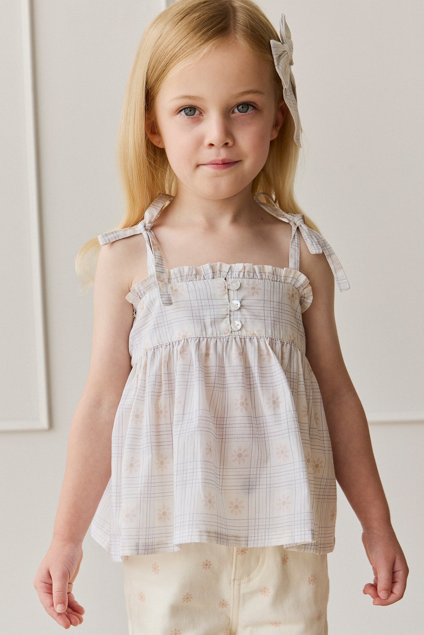 Organic Cotton Ariel Top - Marguerite Egret