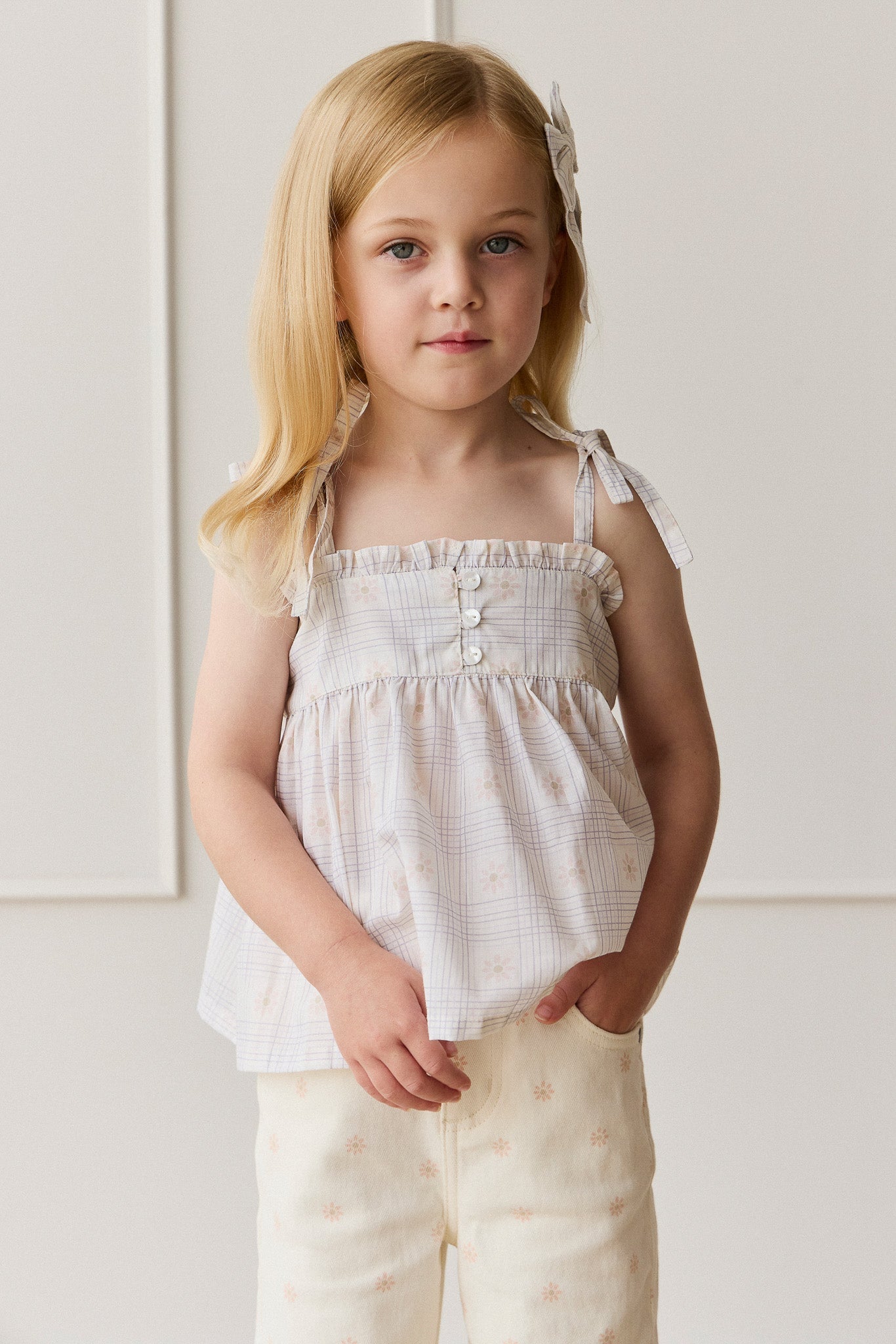 Organic Cotton Ariel Top - Marguerite Egret