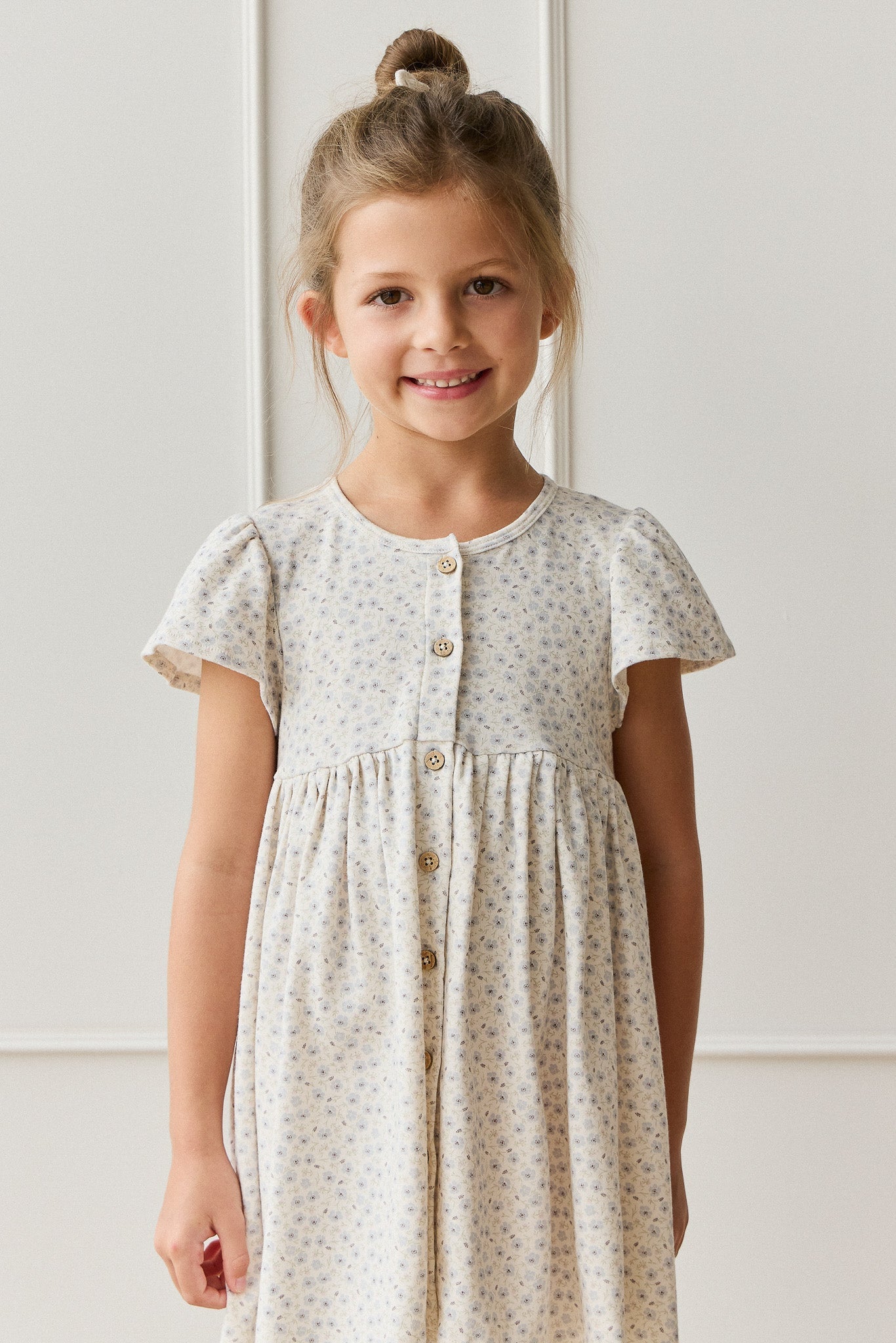 Organic Cotton Dahlia Dress - Penelope Evening Haze