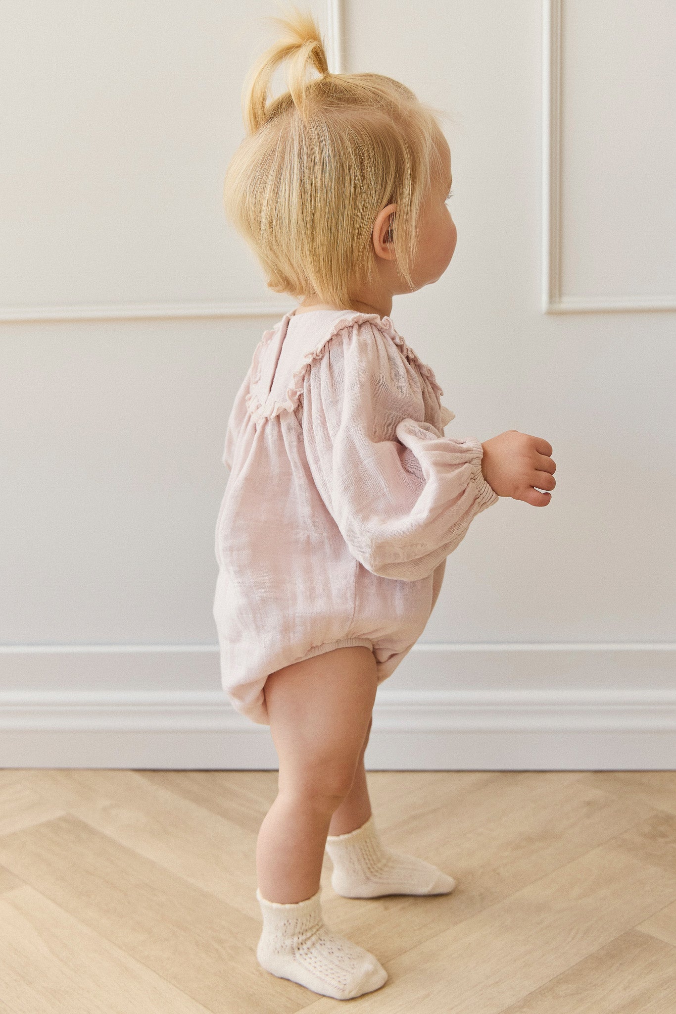 Organic Cotton Muslin Frances Playsuit - Pale Lilac