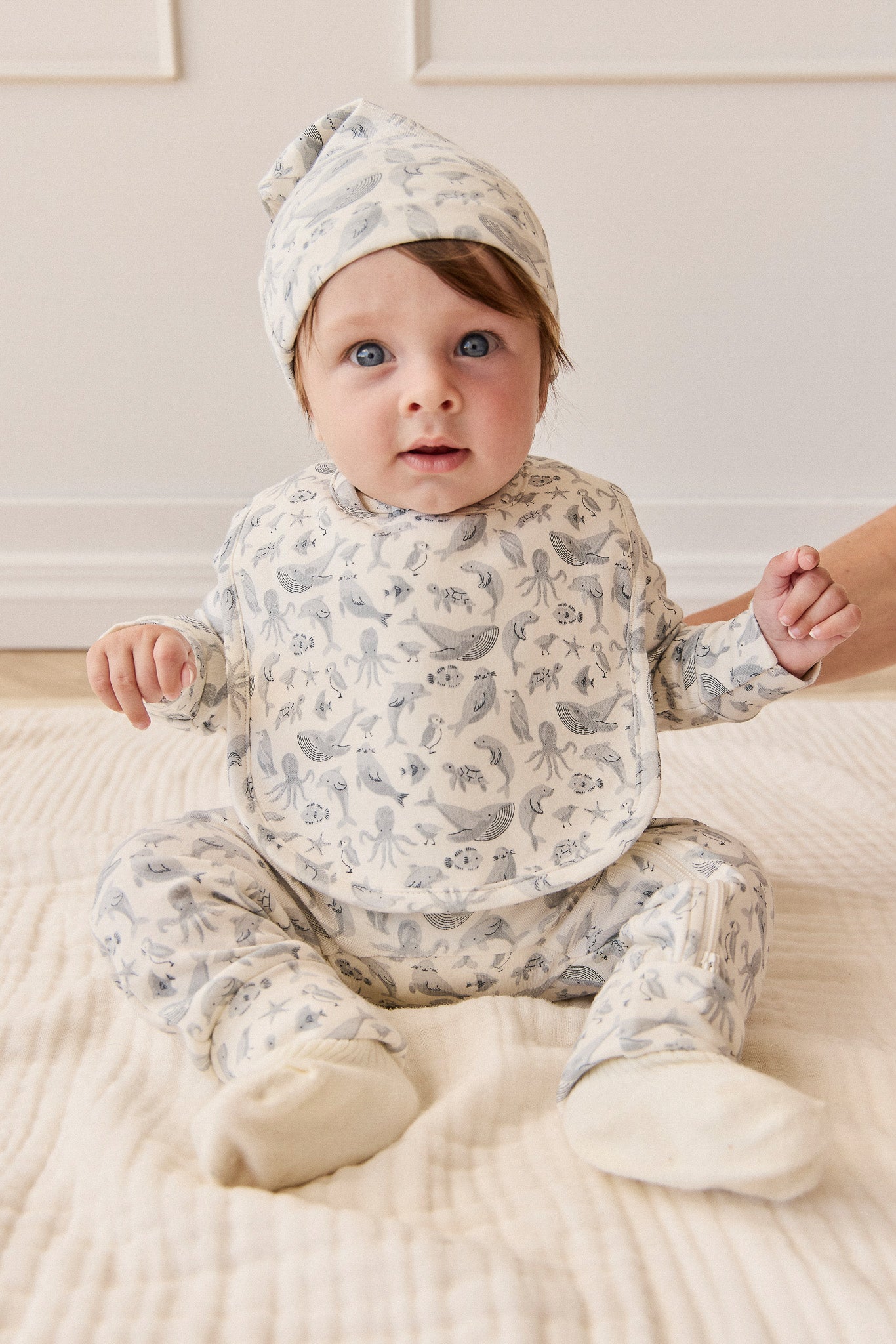 Organic Cotton Bib - Sea Life