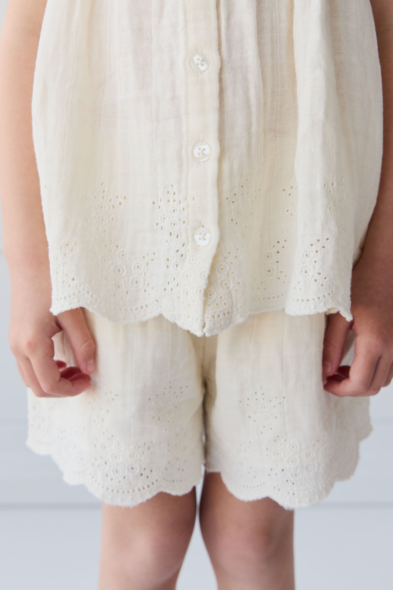Organic Cotton Muslin Anja Short - Parchment