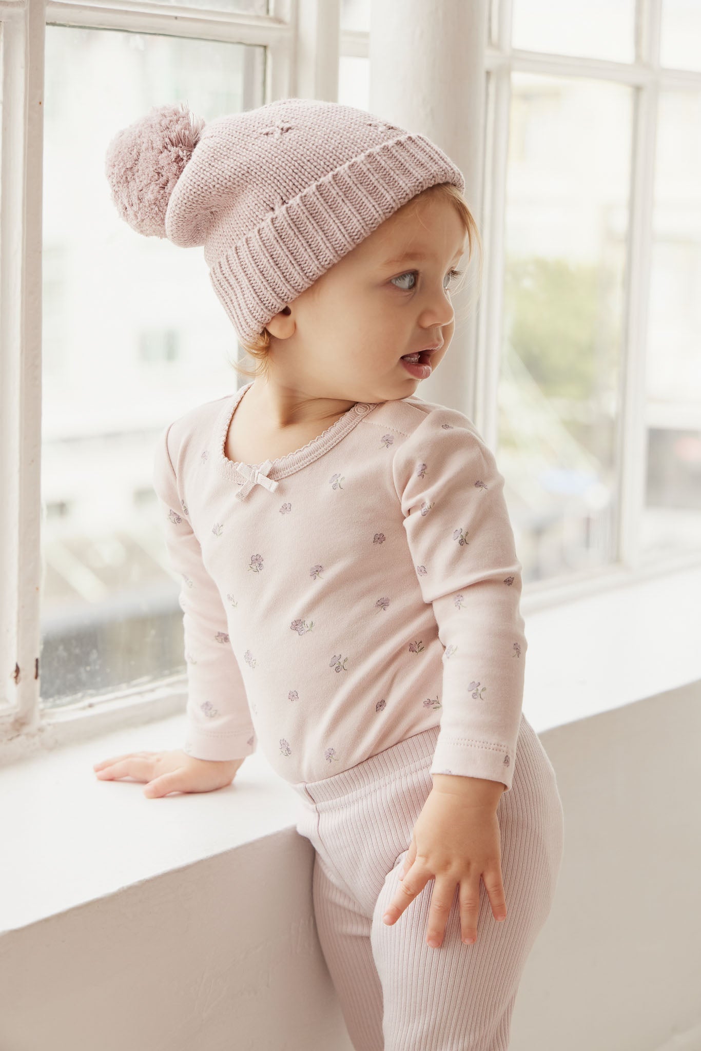 Organic Cotton Long Sleeve Bodysuit - Meredith Violet
