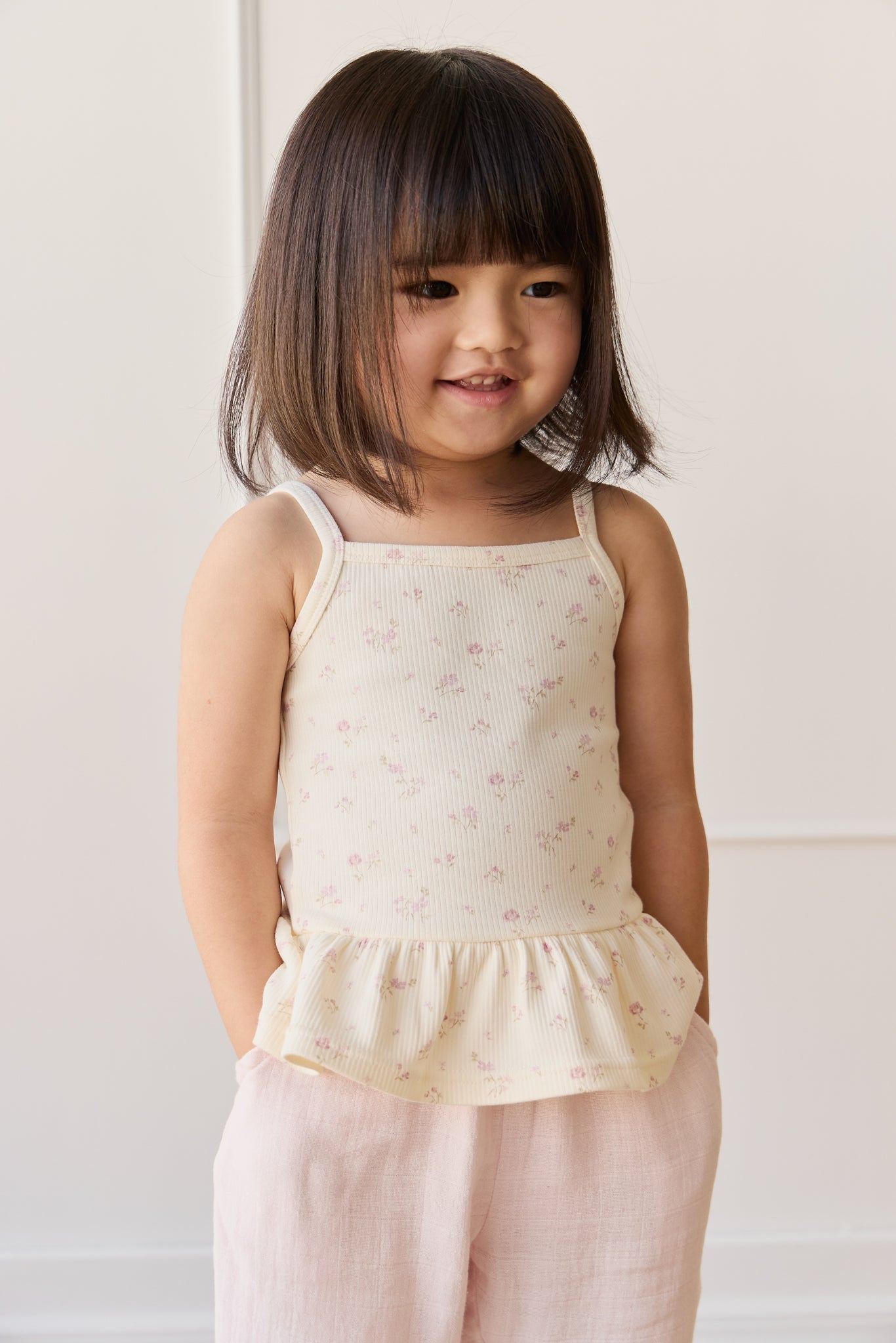 Organic Cotton Fine Rib Lillian Top - Caroline Egret