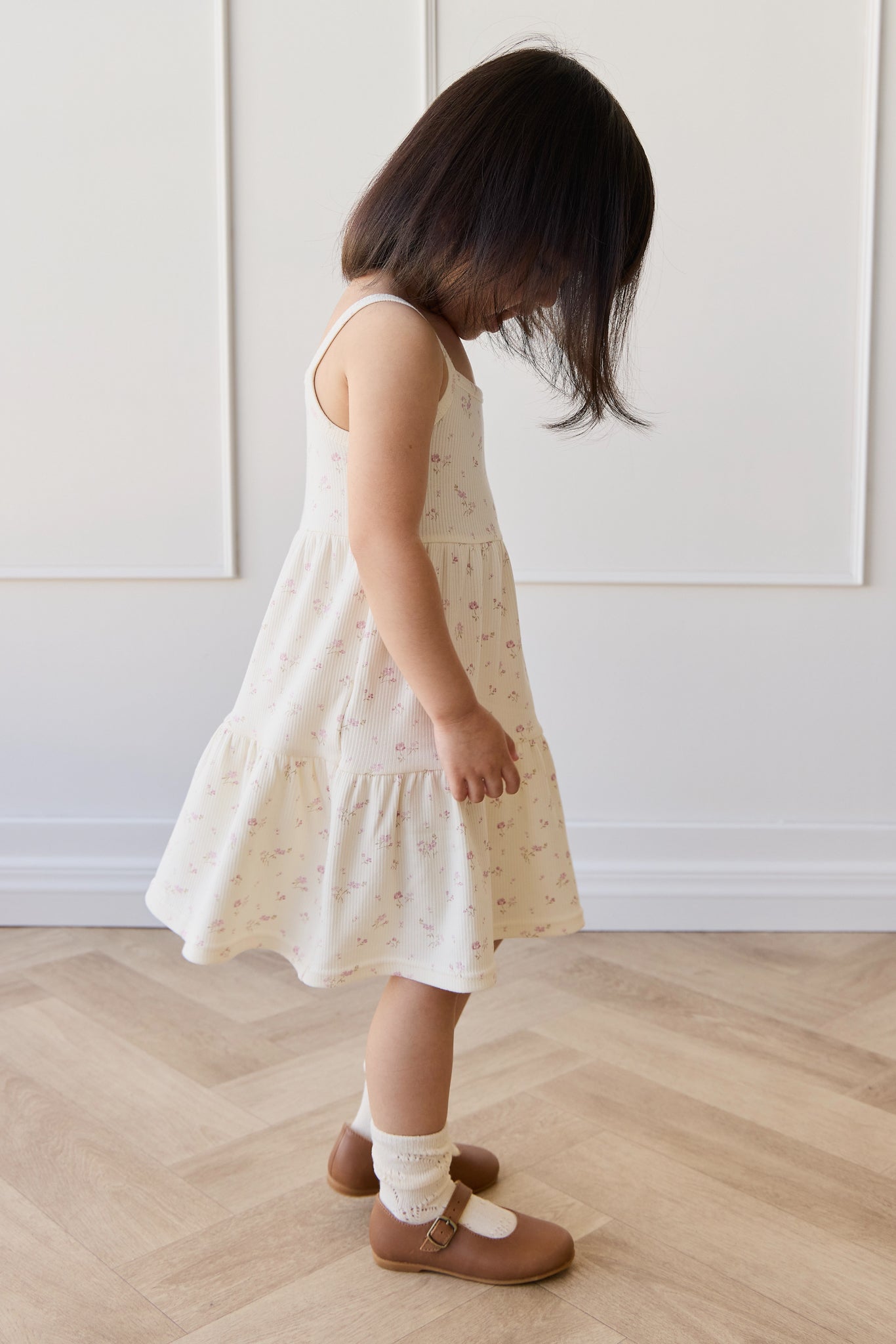 Organic Cotton Fine Rib Matilda Dress - Caroline Egret