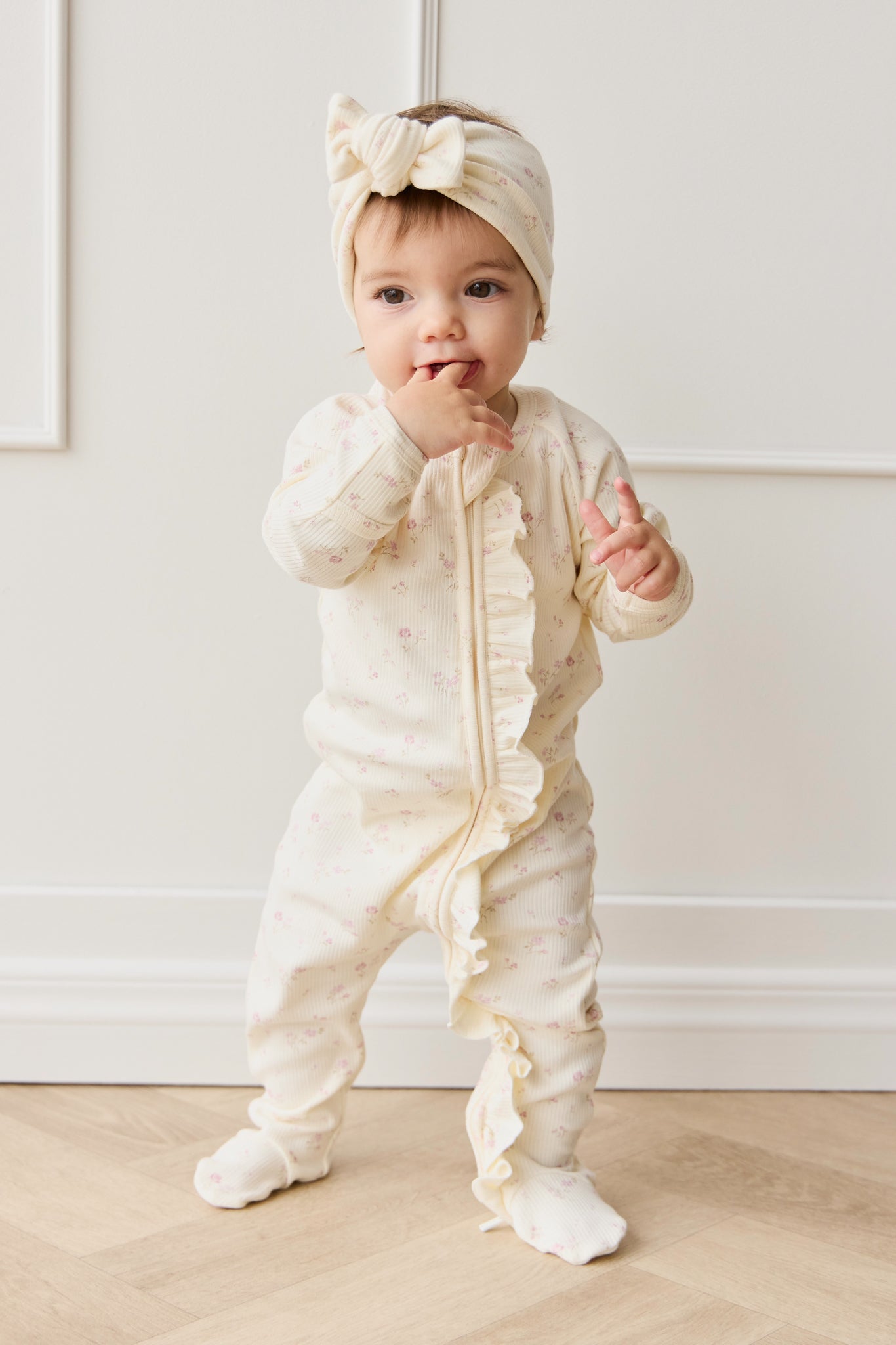 Organic Cotton Fine Rib Melanie Onepiece - Caroline Egret