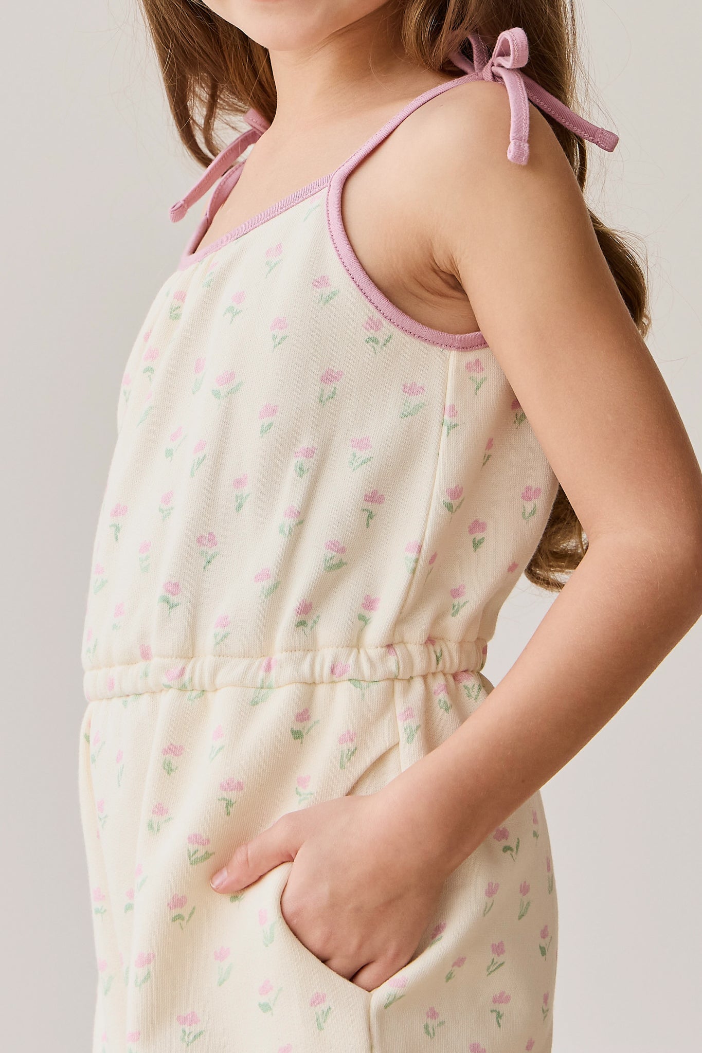 Organic Cotton Lilith Playsuit - Lila Pink