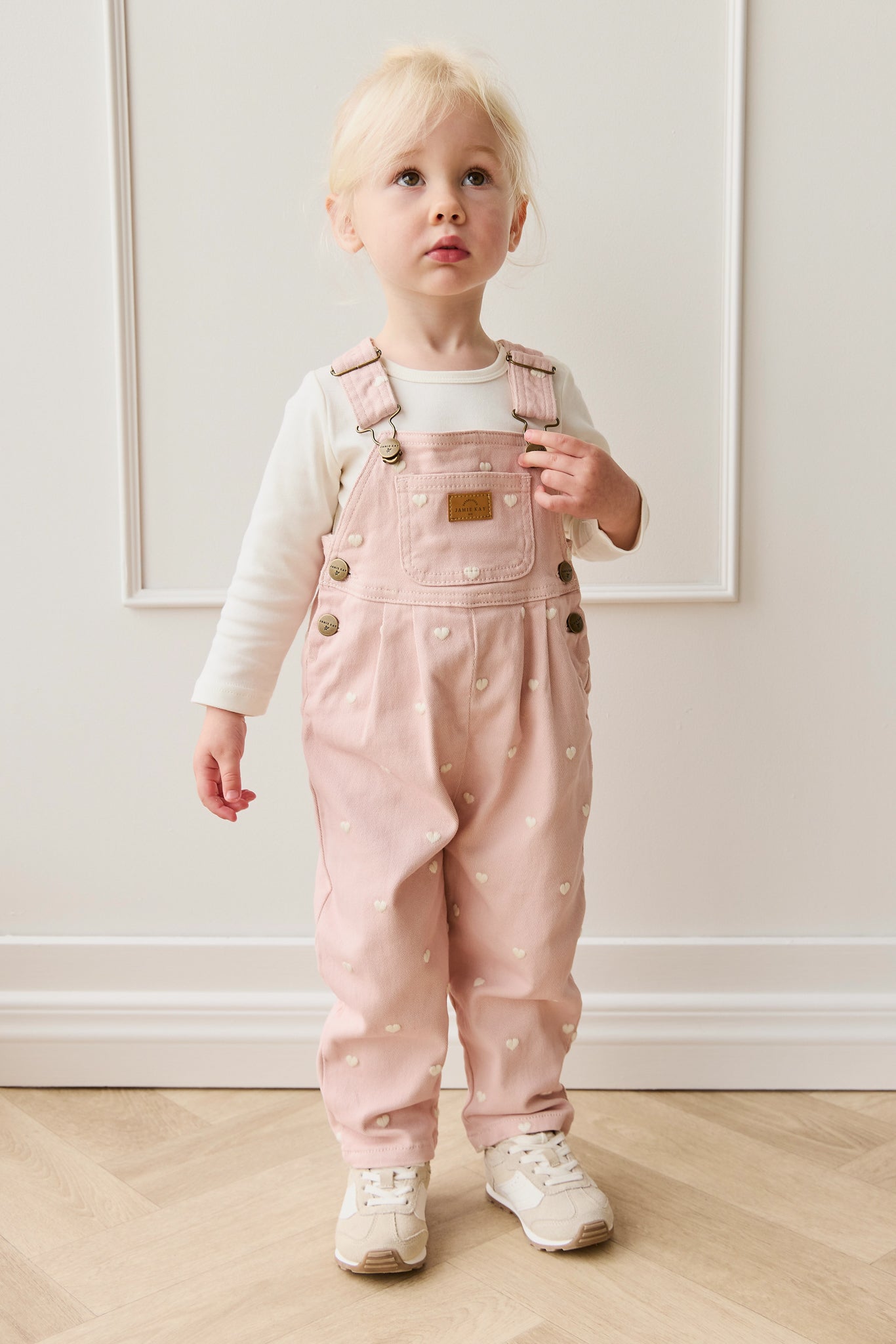 Blair Overall - Petite Heart Peach