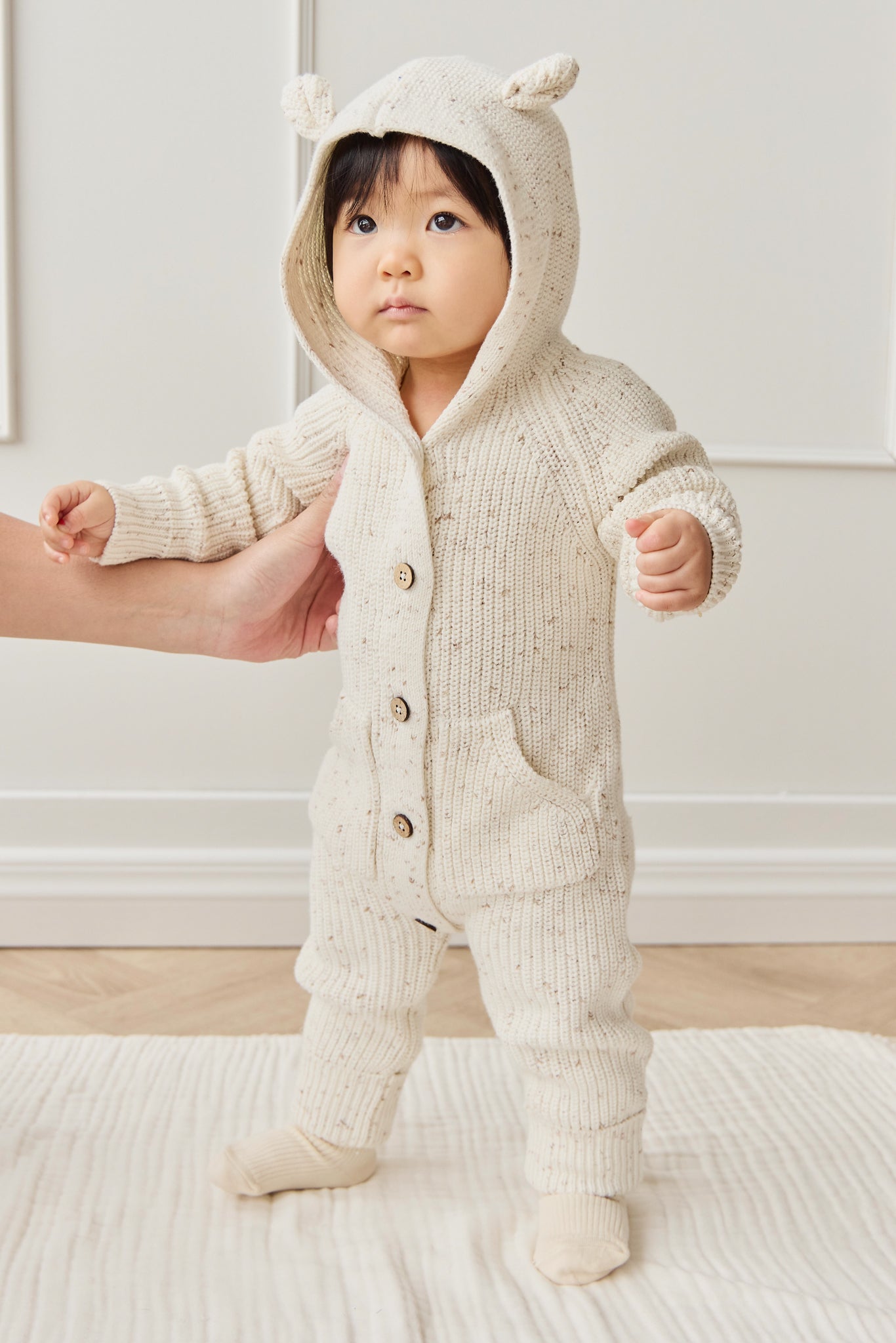 Bear Knit Onepiece - Pistachio Fleck