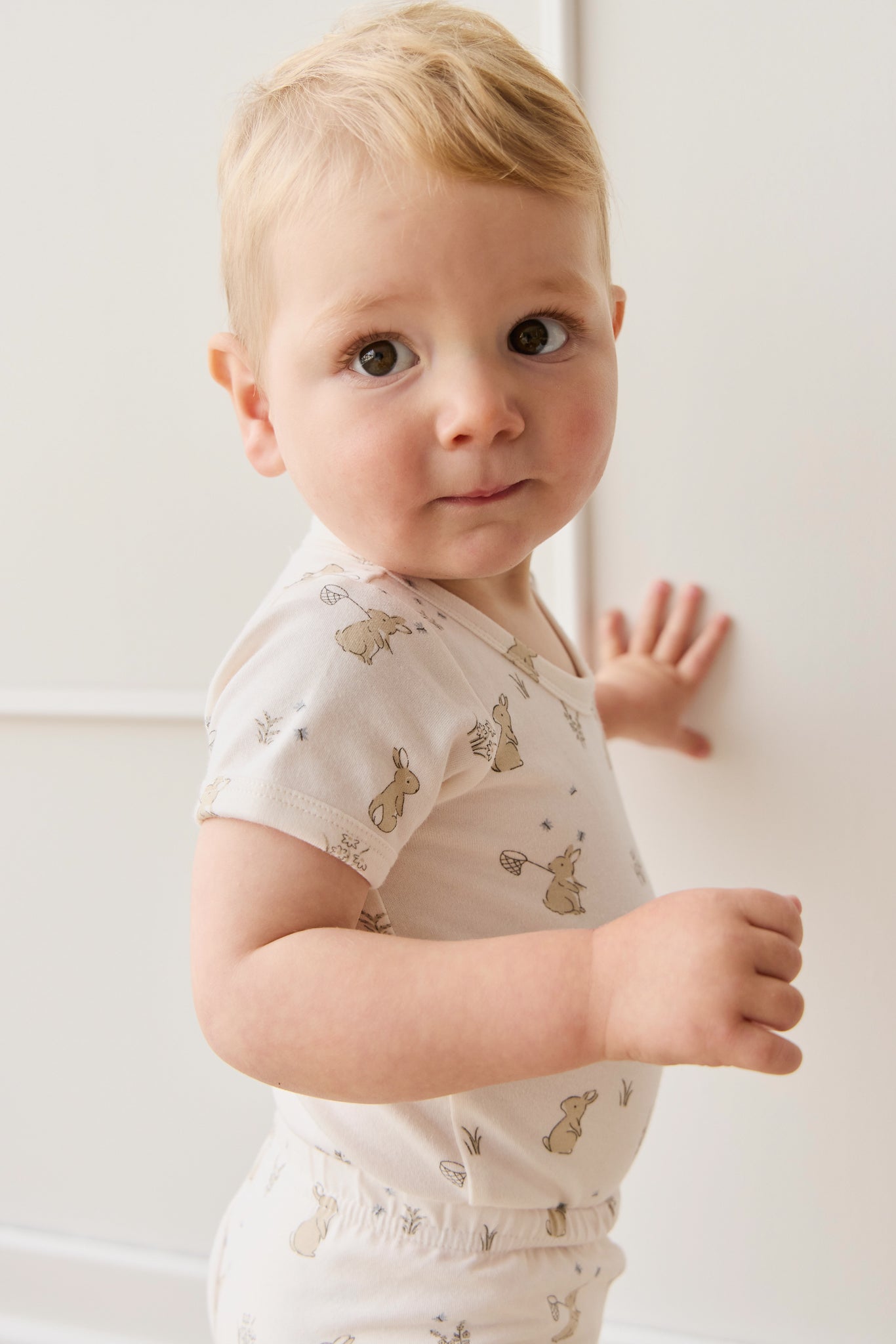 Organic Cotton Hudson Short Sleeve Bodysuit - Lapin Jardin