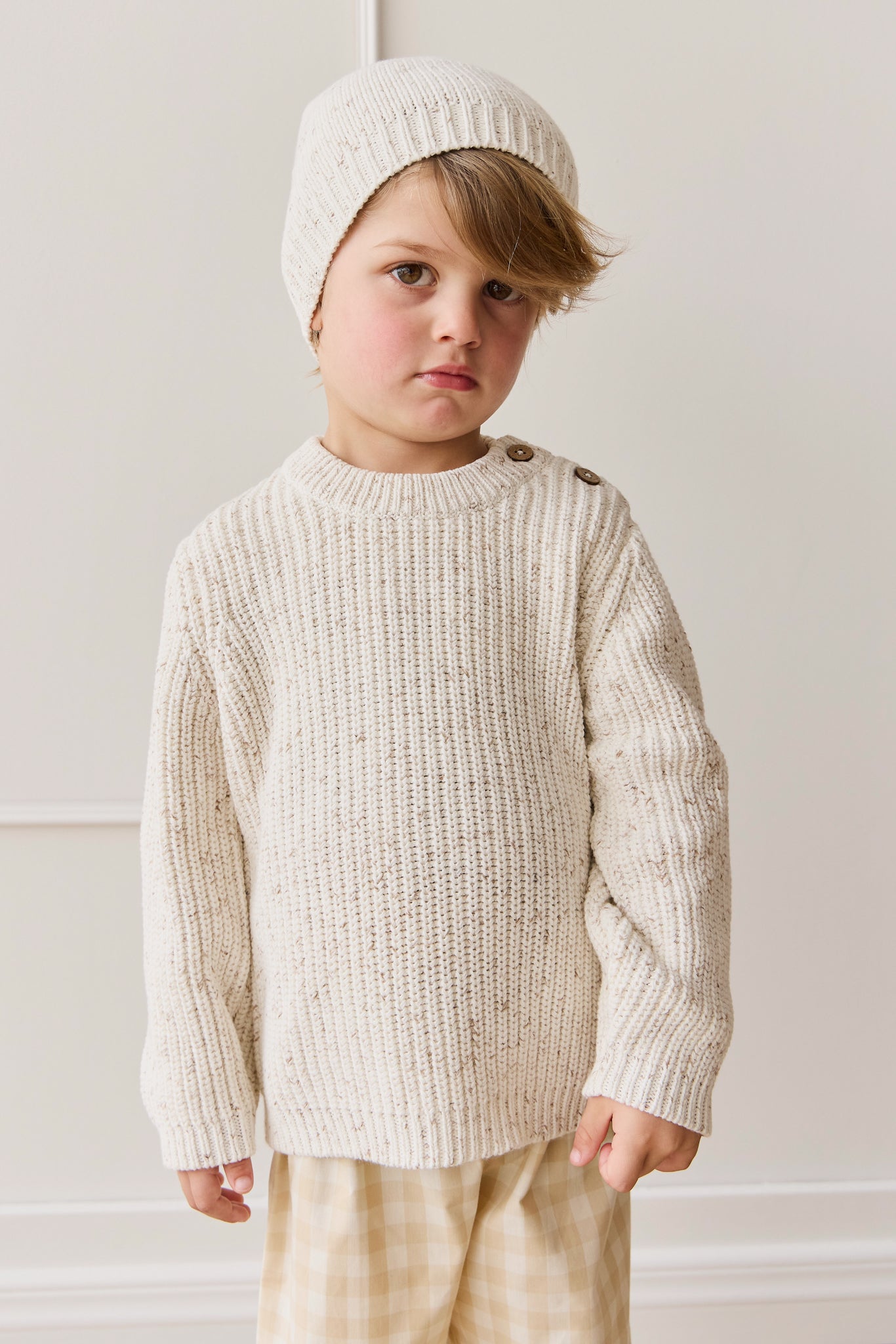 Harry Knit Jumper - Oatmeal Hay Fleck