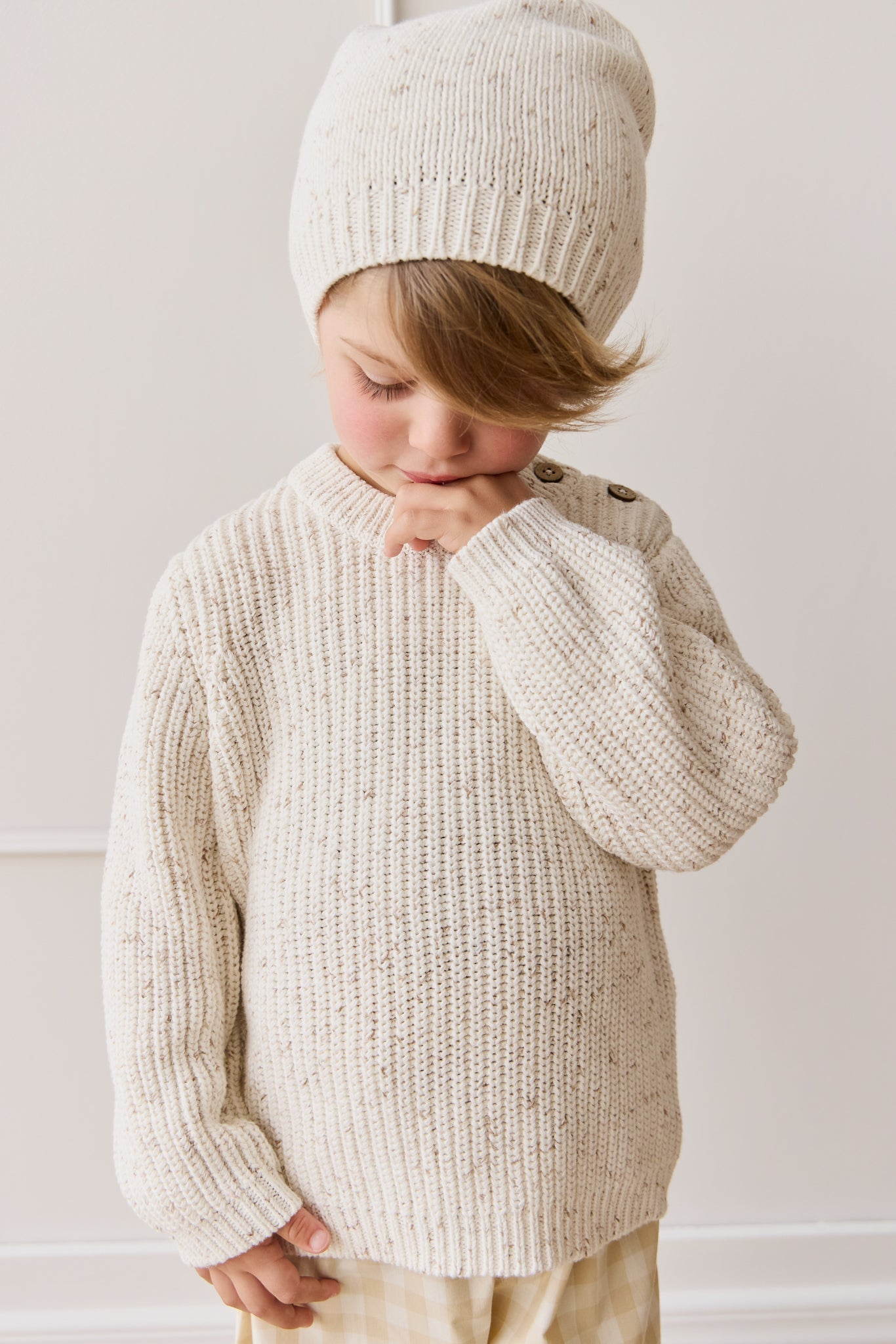 Harry Knit Jumper - Oatmeal Hay Fleck