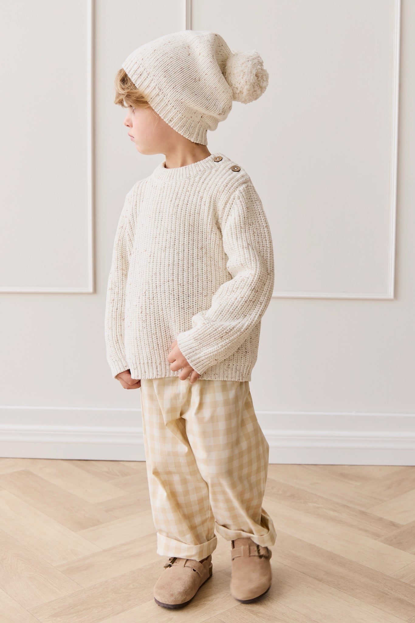 Harry Knit Jumper - Oatmeal Hay Fleck