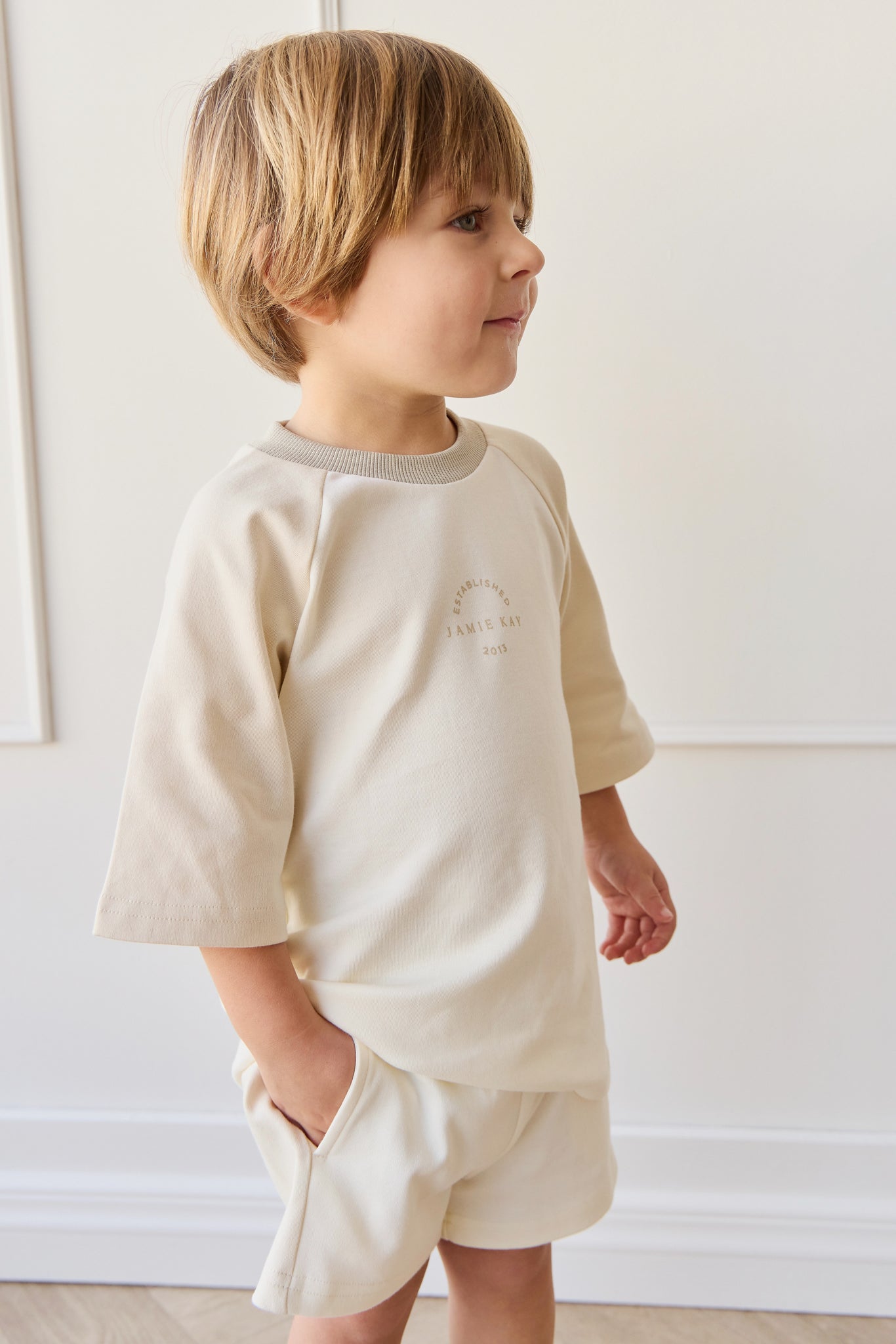 Pima Cotton Dax Tee - Cloud/Oat JK Established