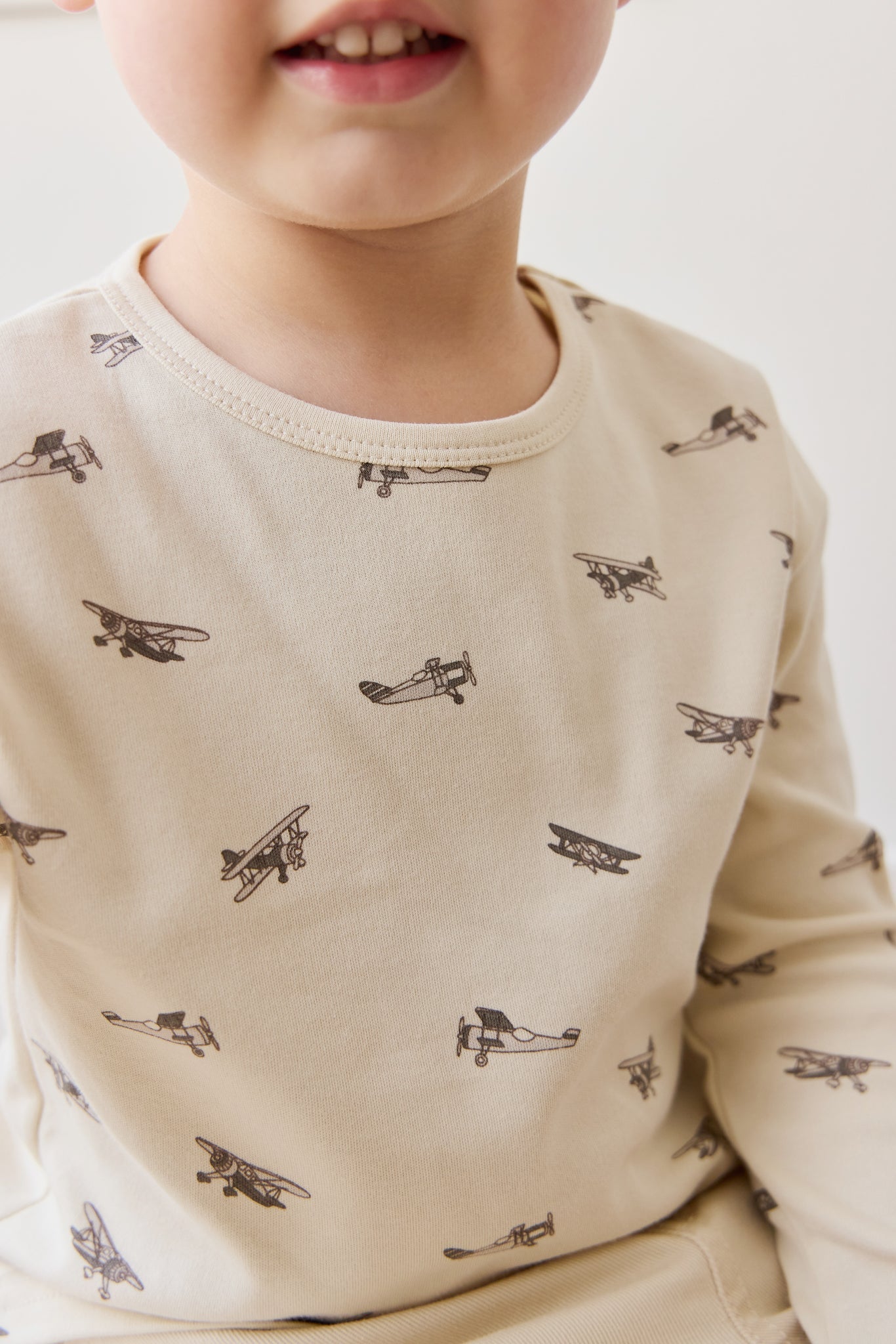 Pima Cotton Arnold Long Sleeve Top - Avion Oat