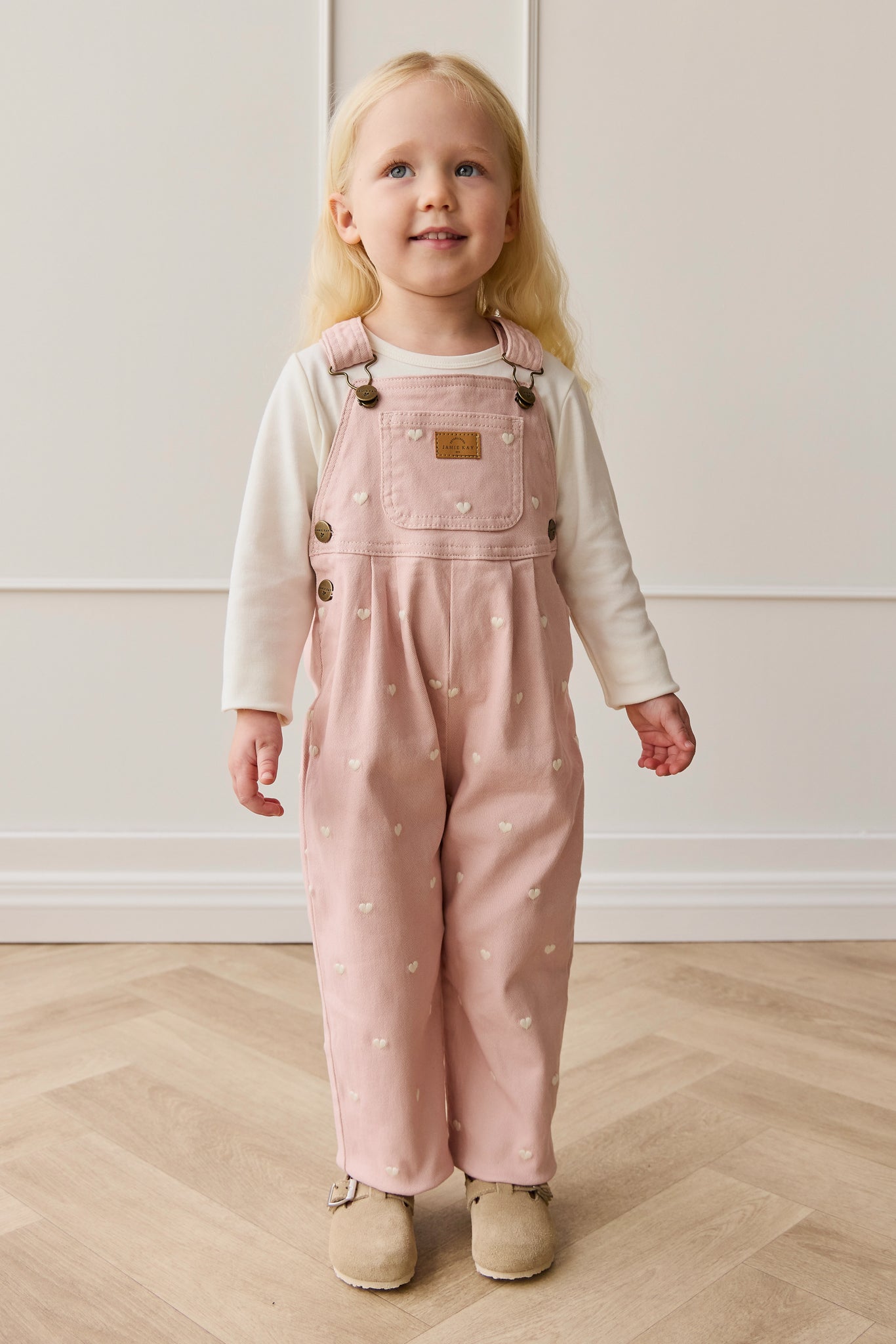 Blair Overall - Petite Heart Peach
