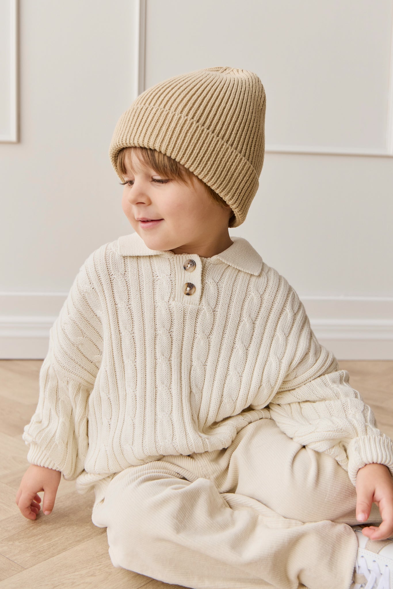 Leon Knitted Beanie - Hay