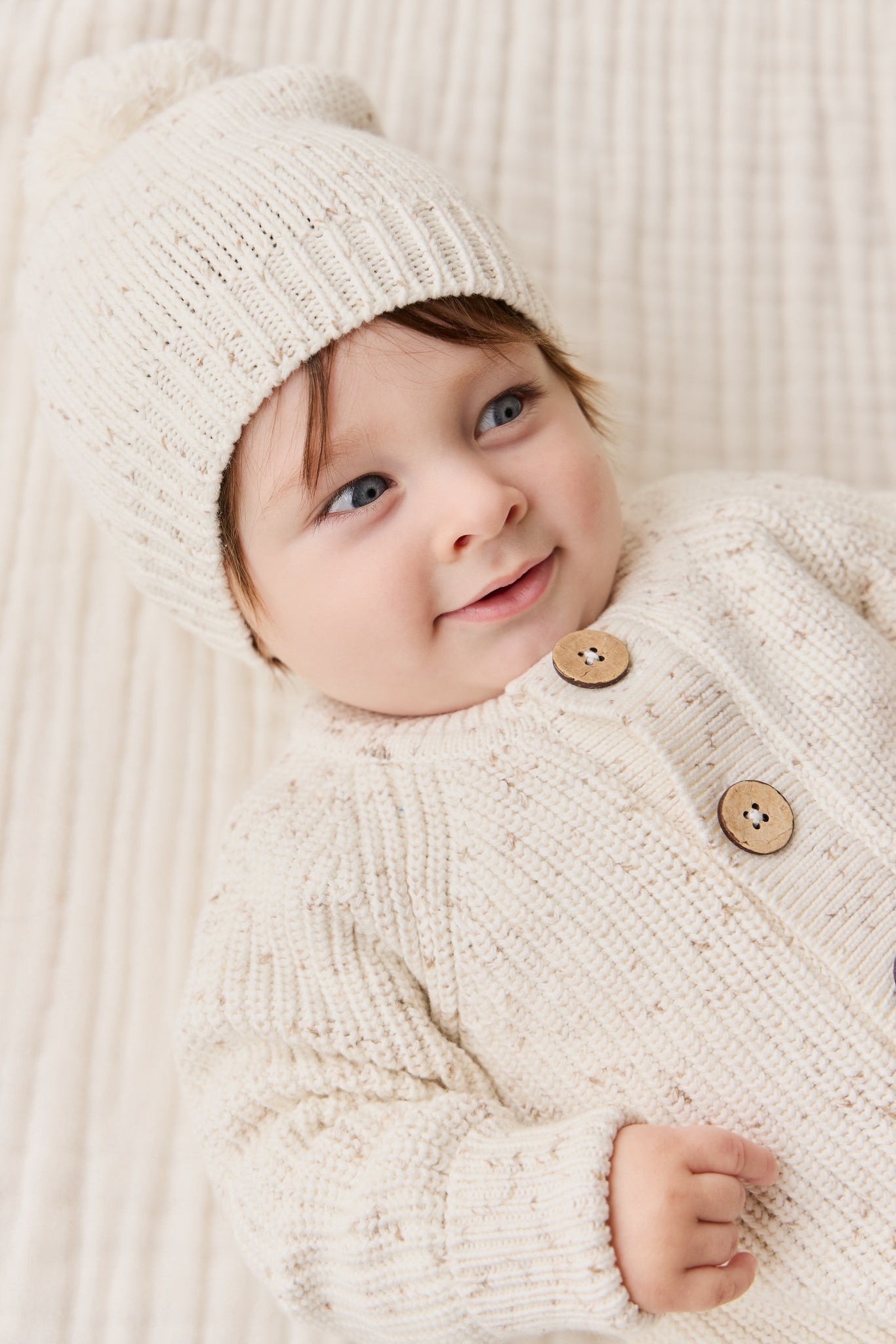 Alfie Knitted Onepiece - Oatmeal Hay Fleck