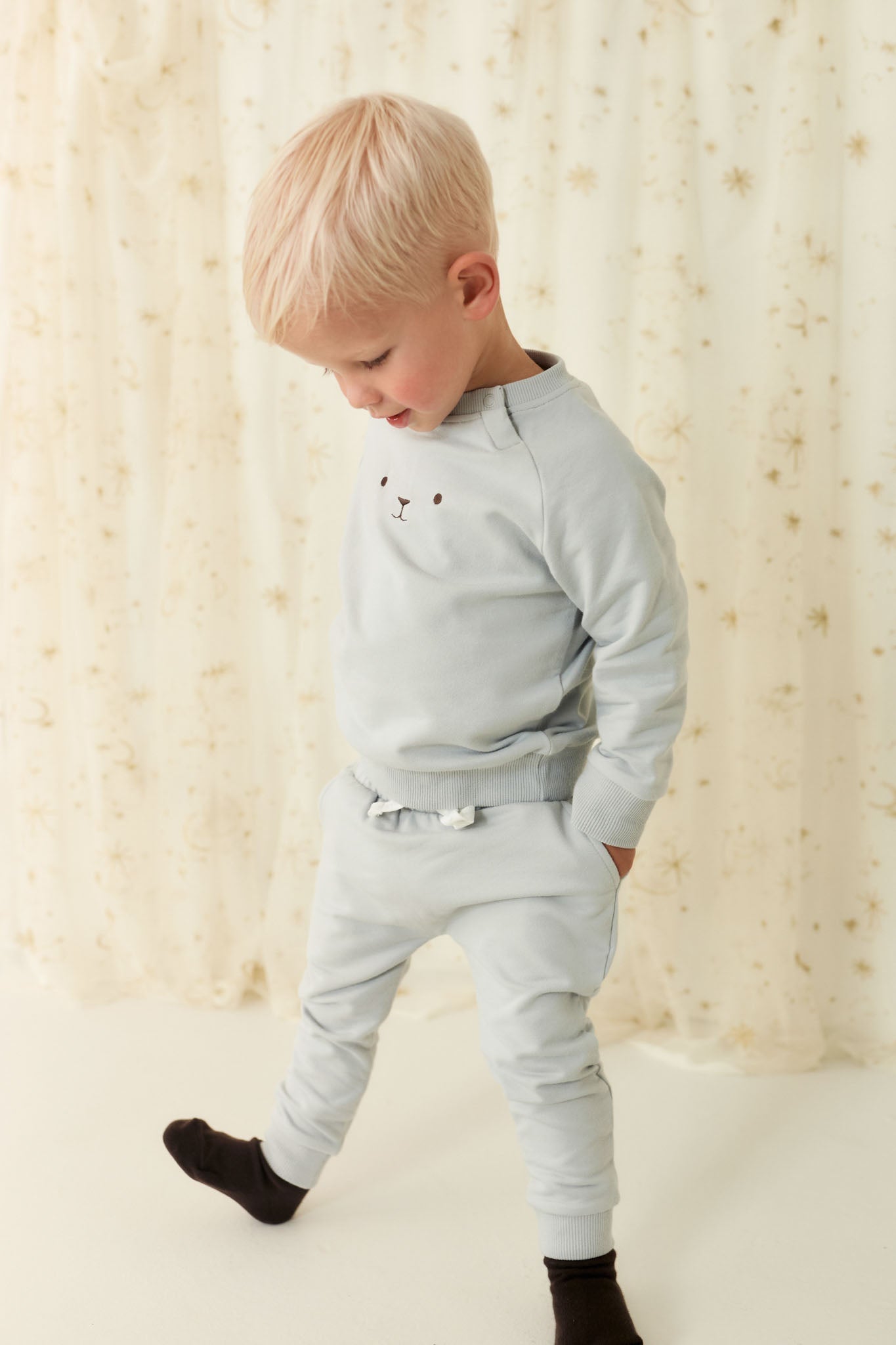 Organic Cotton Palmer Track Pant - Droplet