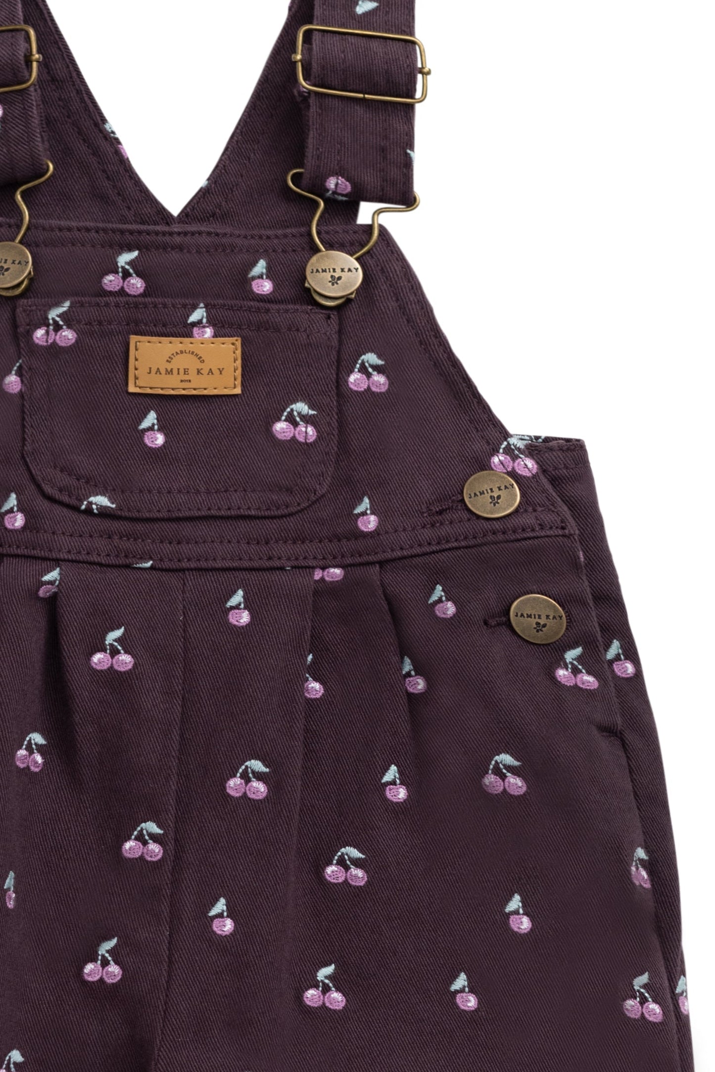 Blair Overall - Cherry Love Plum Embroidery