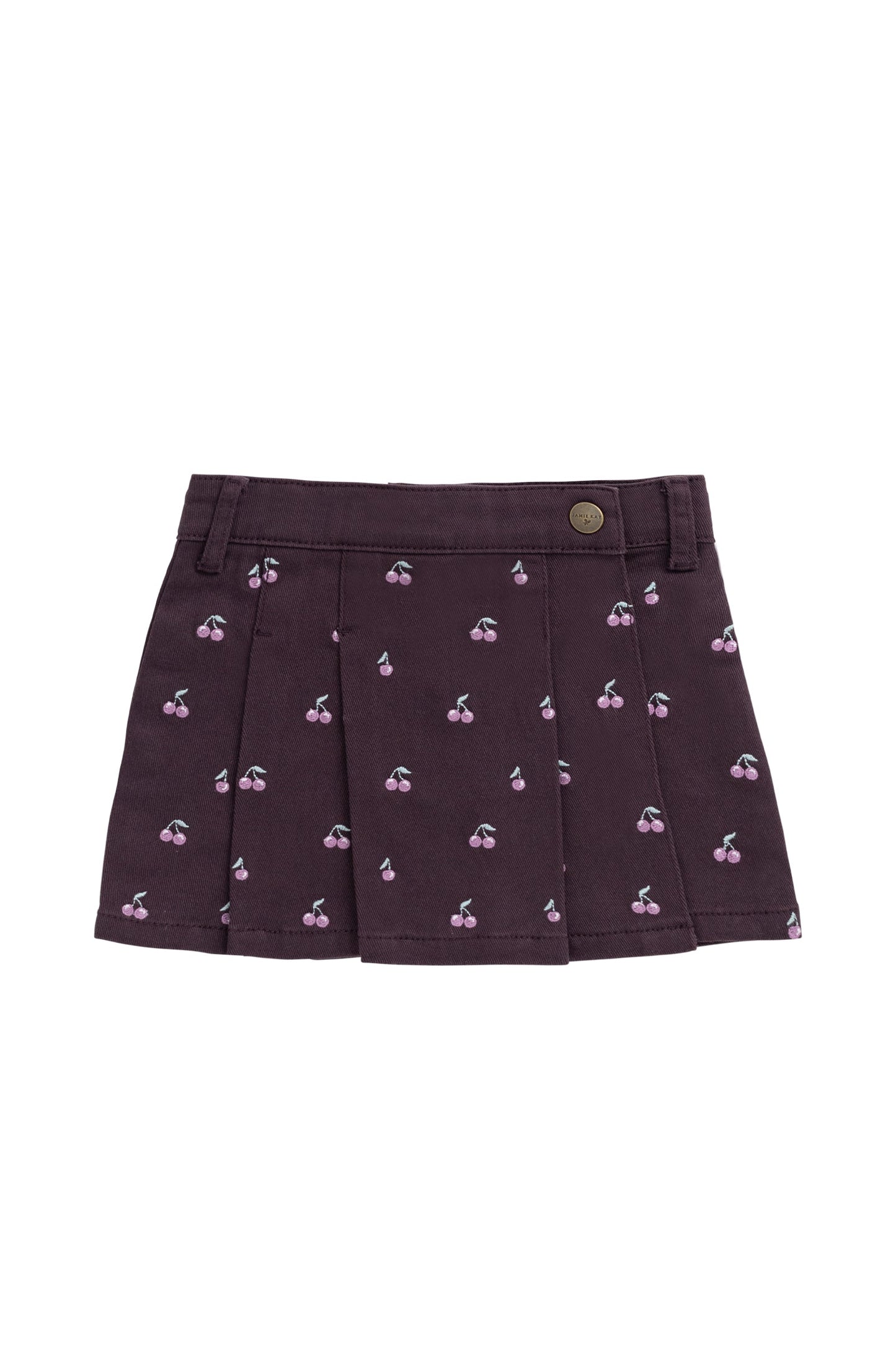 Chelsea Skirt - Cherry Love Plum Embroidery