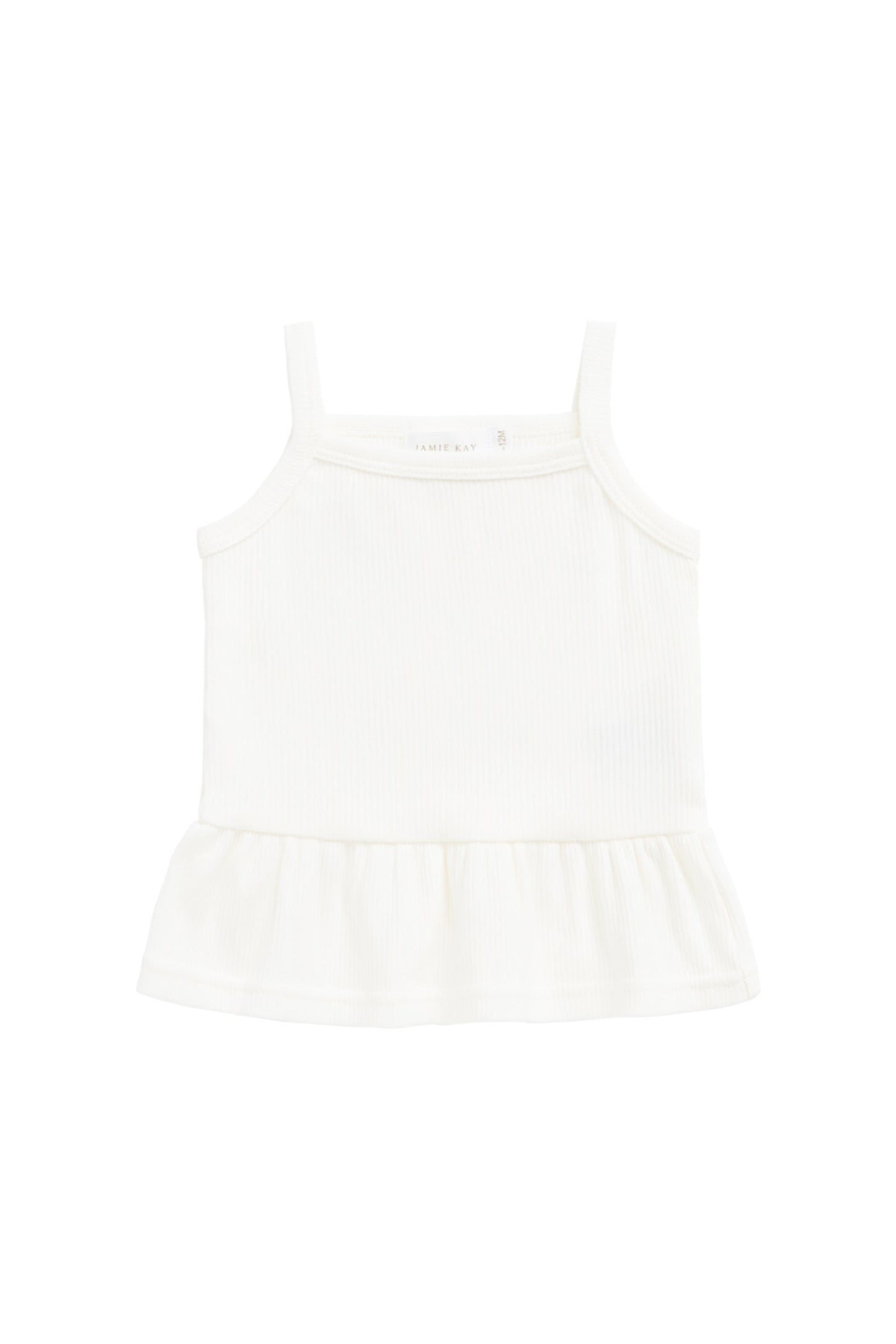 Organic Cotton Fine Rib Lillian Top - Parchment