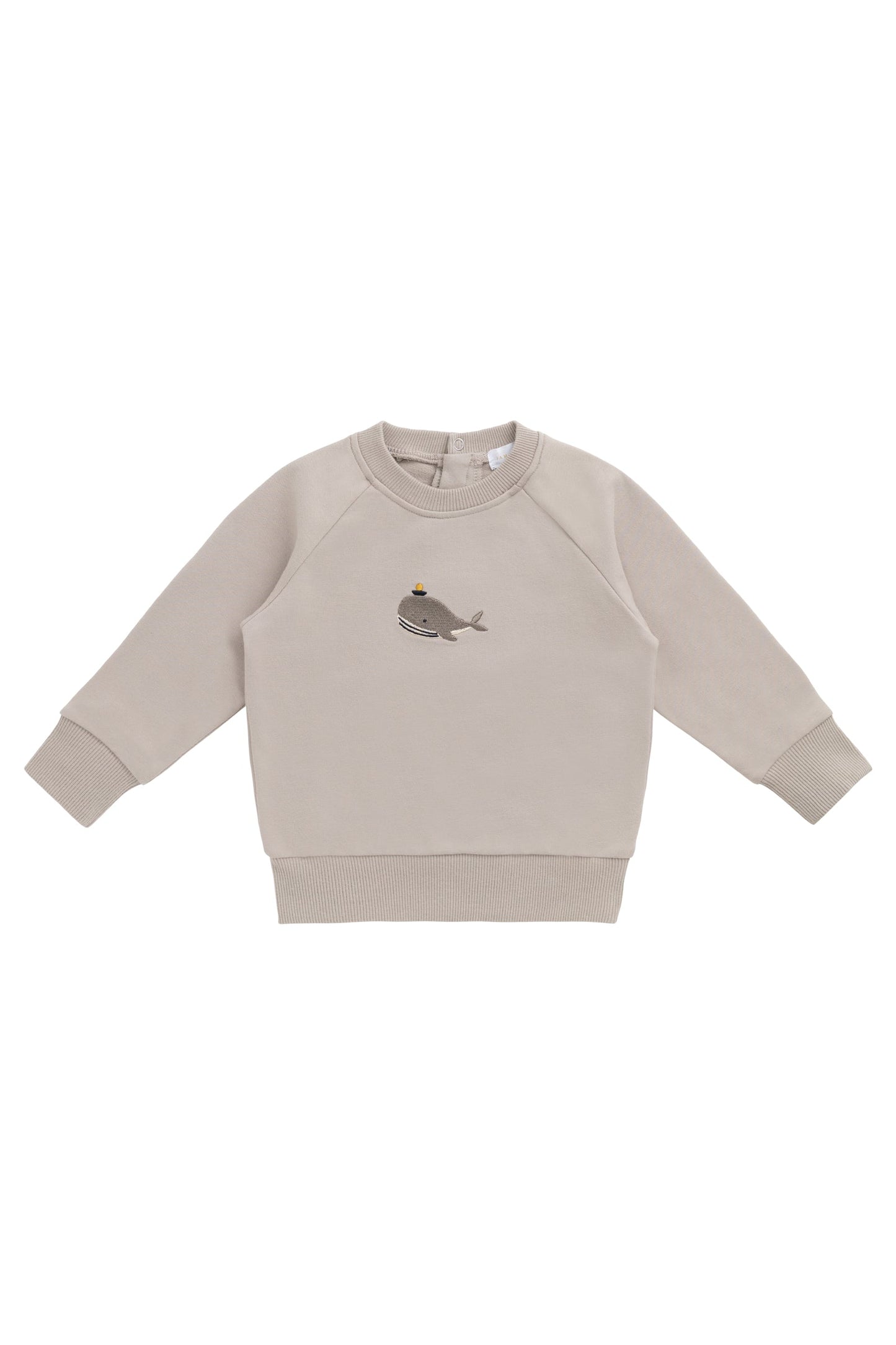 Organic Cotton Jermaine Sweatshirt - Hazy Taupe Whale