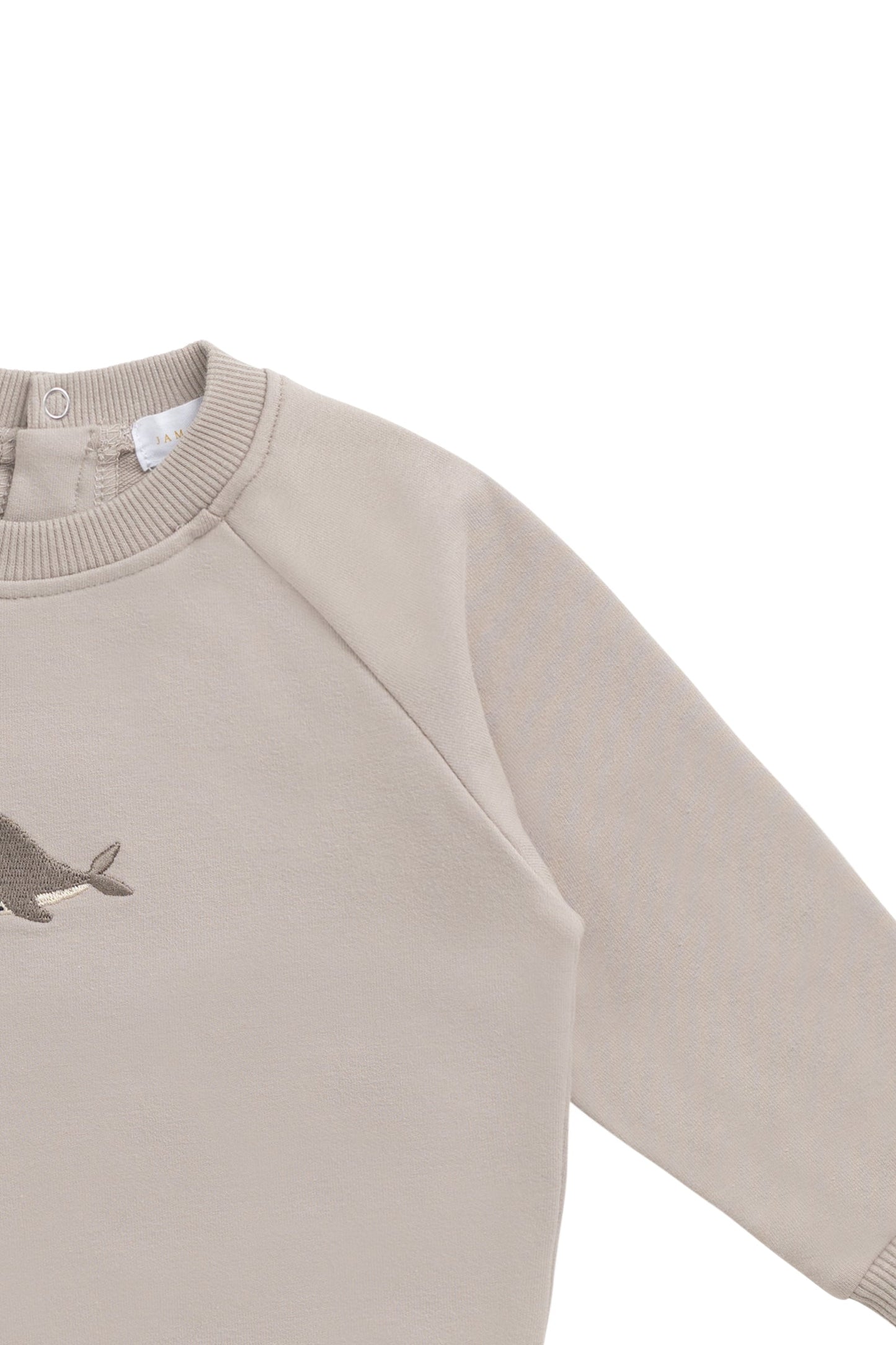 Organic Cotton Jermaine Sweatshirt - Hazy Taupe Whale