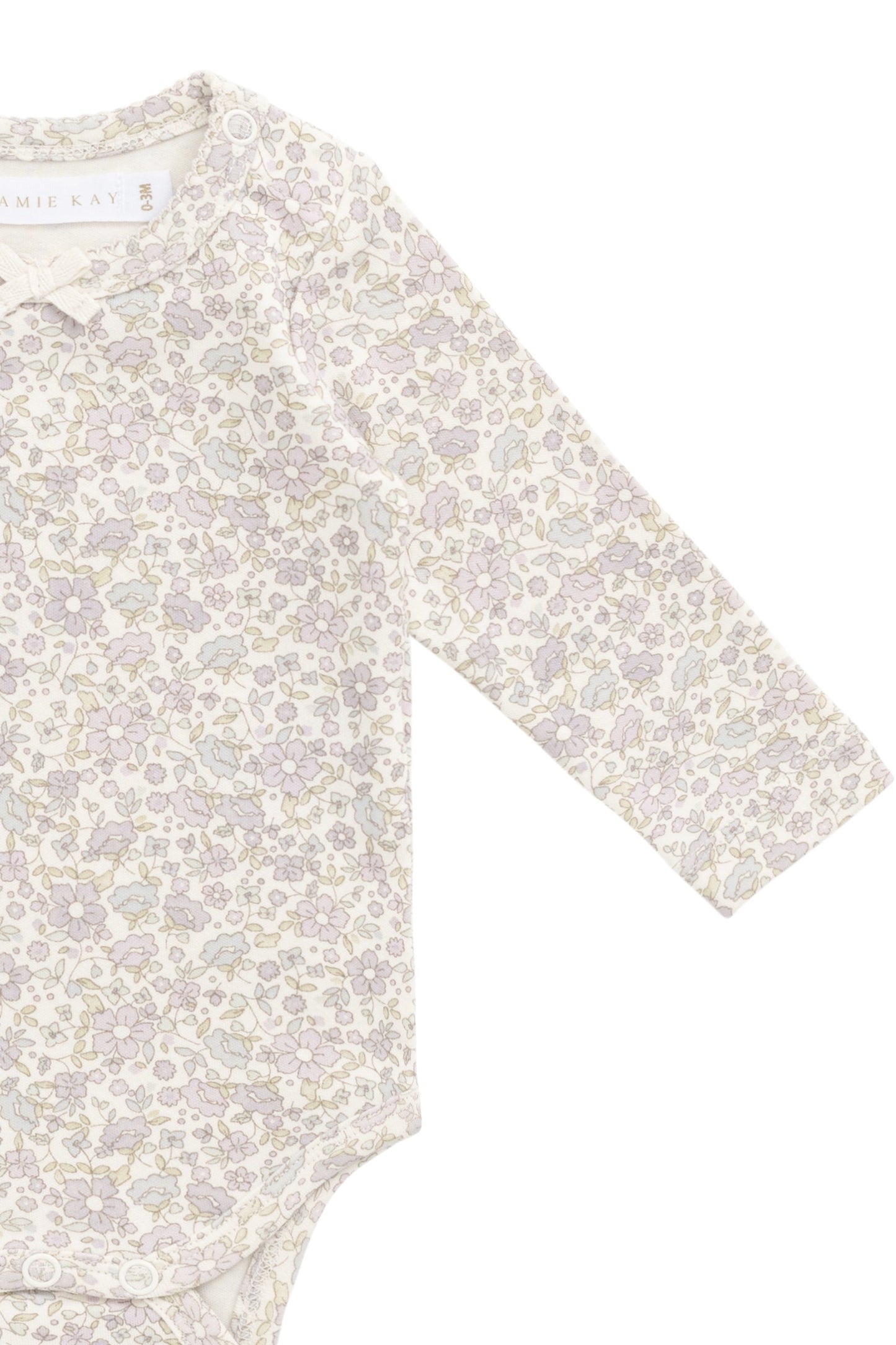 Organic Cotton Long Sleeve Bodysuit - Amelia Pastel