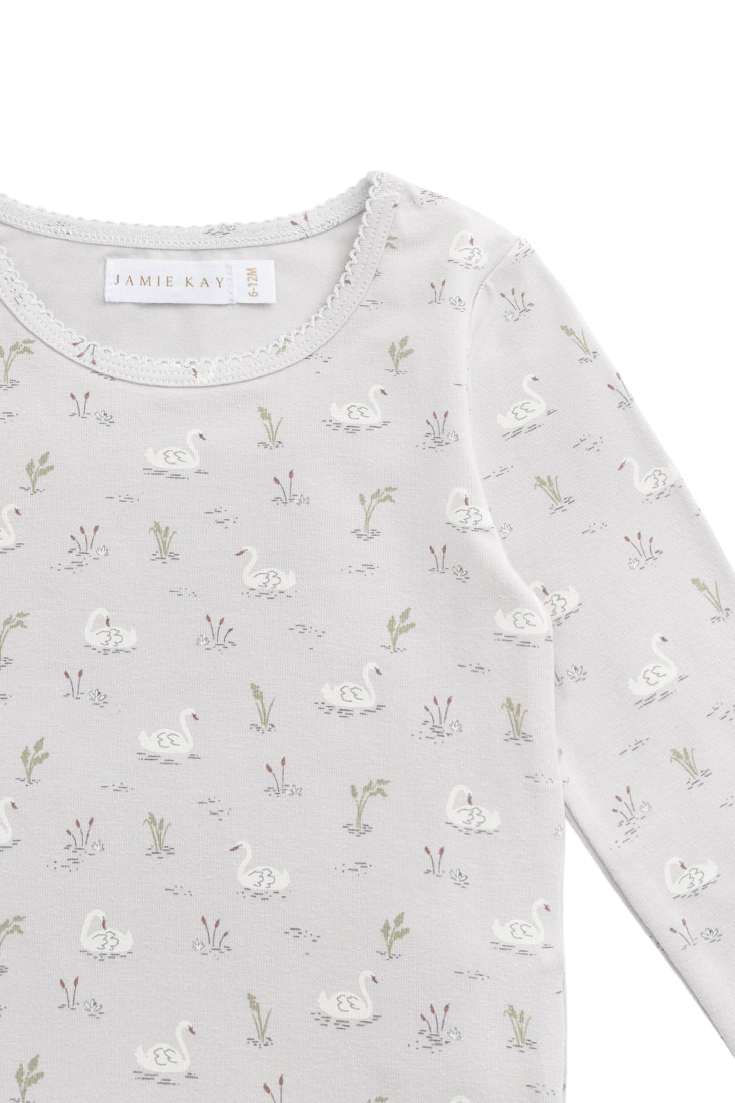 Organic Cotton Long Sleeve Top - Swanning Dawn Blue