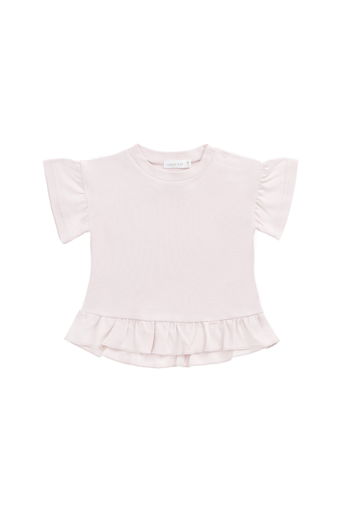 Pima Cotton Courtney Ruffle Top - Soft Misty Rose