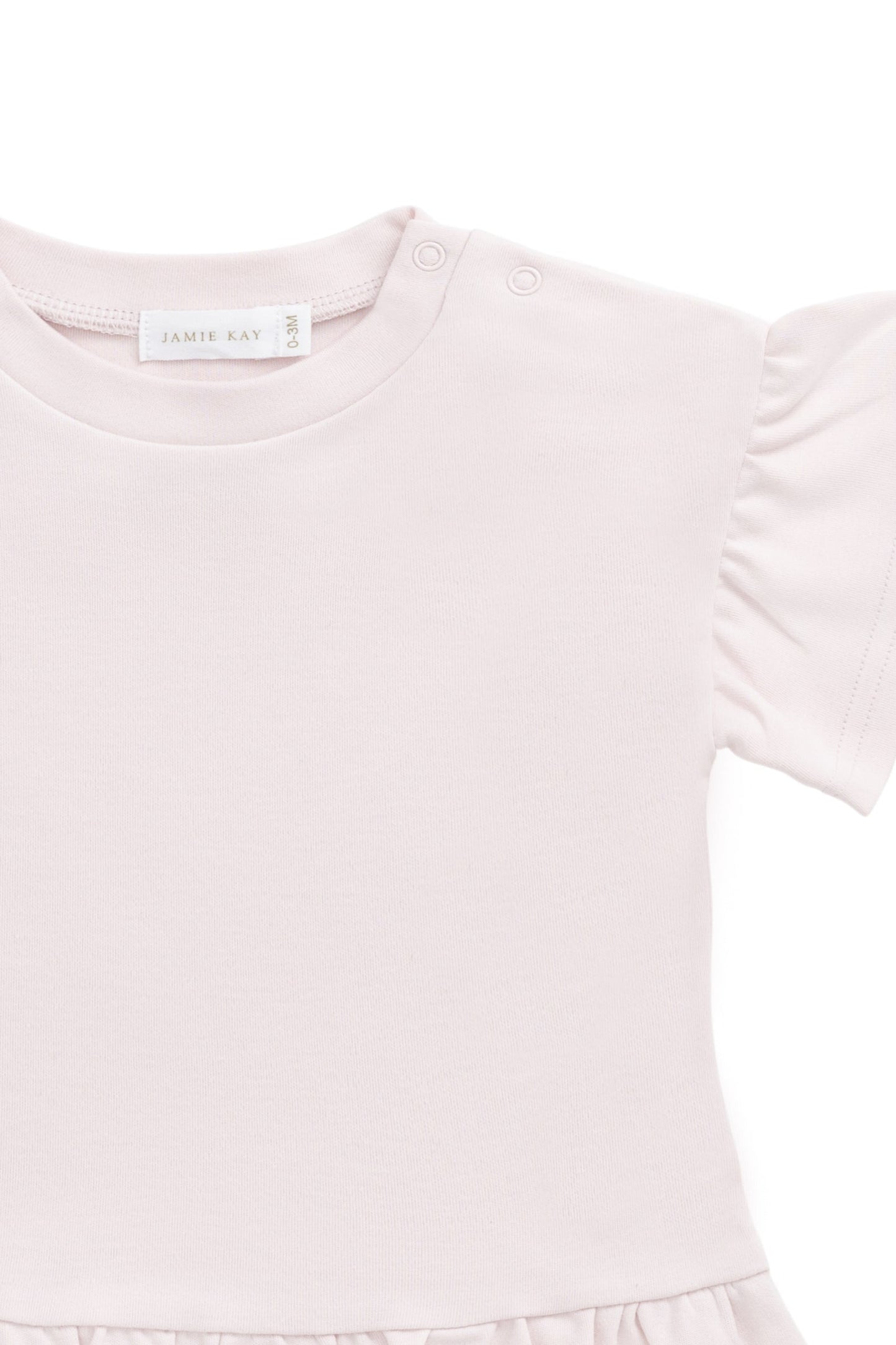 Pima Cotton Courtney Ruffle Top - Soft Misty Rose
