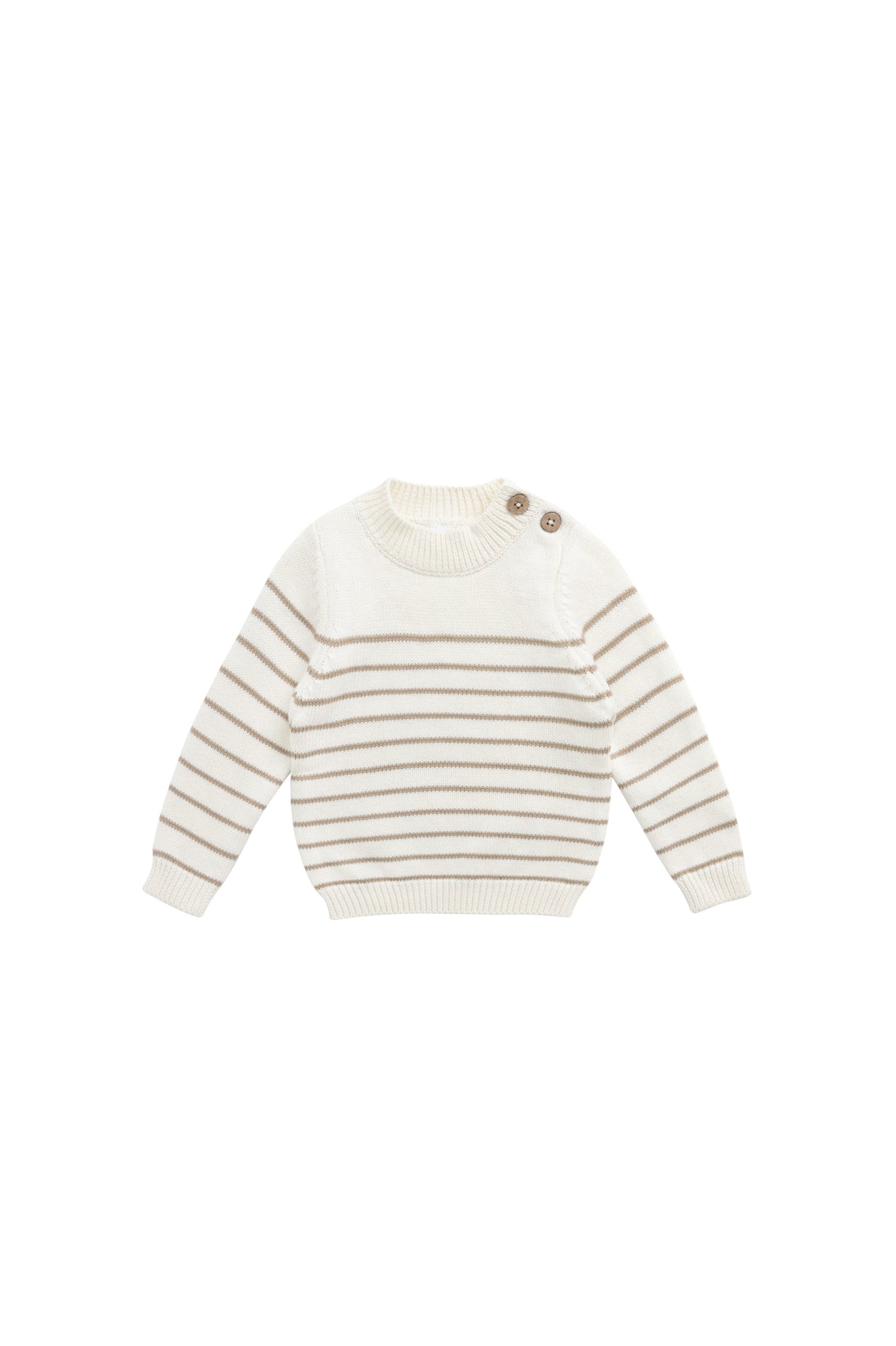 Malcolm Knitted Jumper - Malcolm Stripe Cloud/Brioche