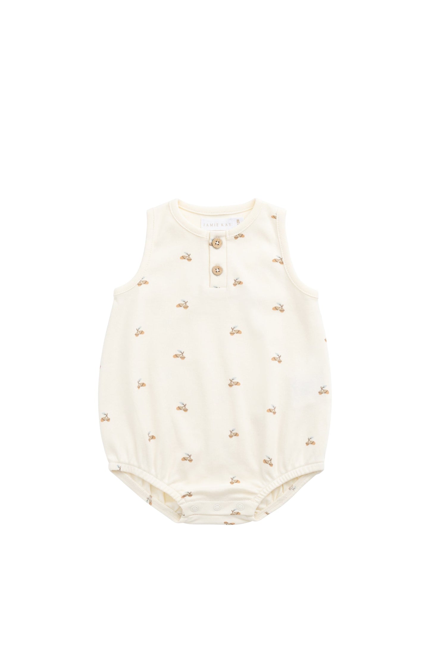 Organic Cotton Archie Playsuit - Forest Night Acorns