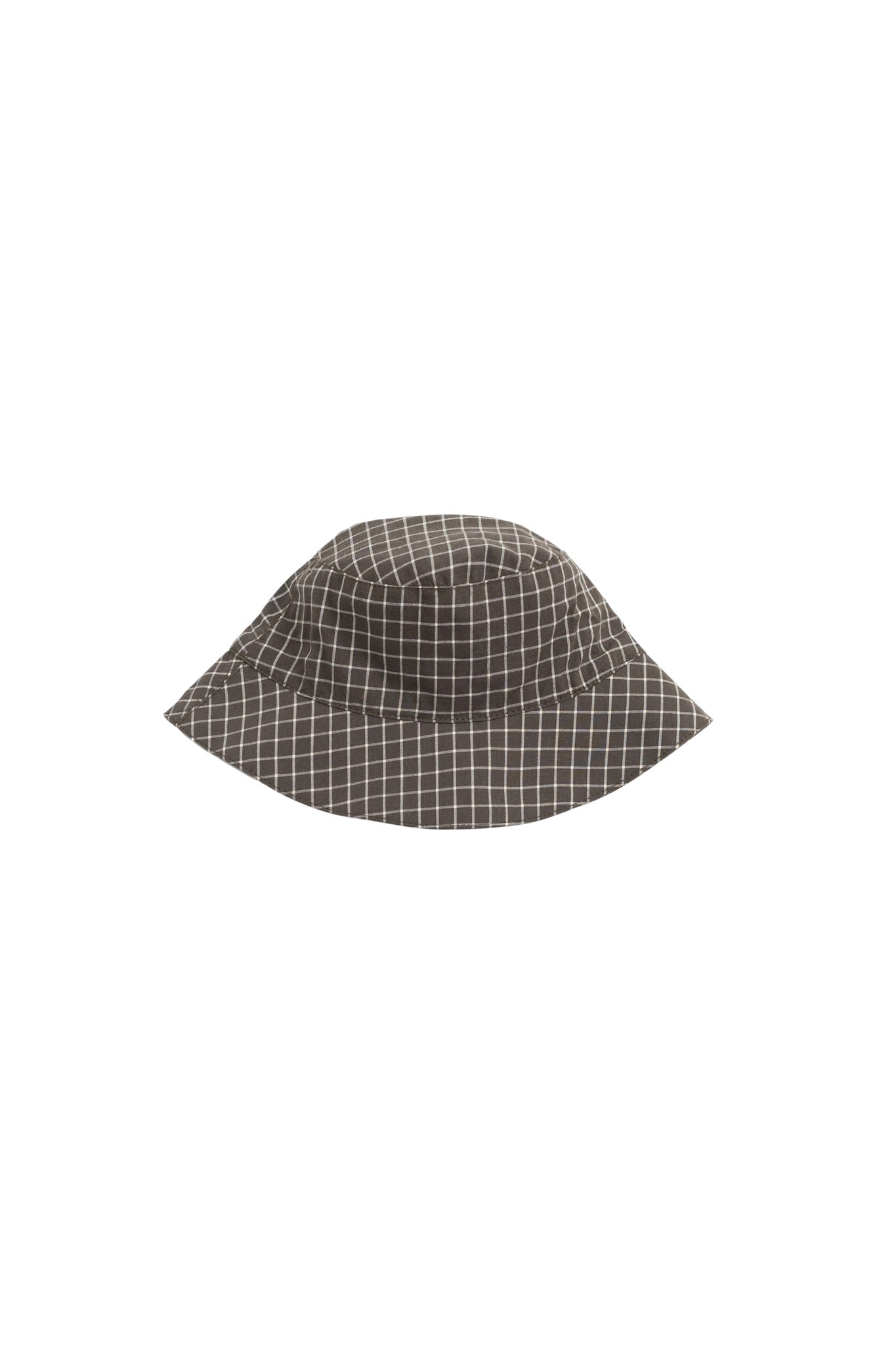 Organic Cotton Bucket Hat - Coffee Grid